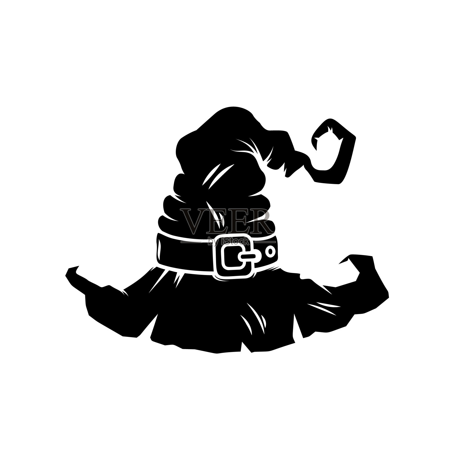 万圣节女巫帽的插图。设计元素的标签，标志，徽章，海报。矢量图设计元素图片