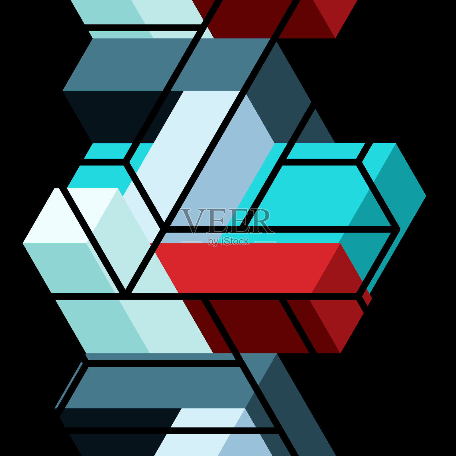 抽象背景三维立方体和立方体元素插画图片素材