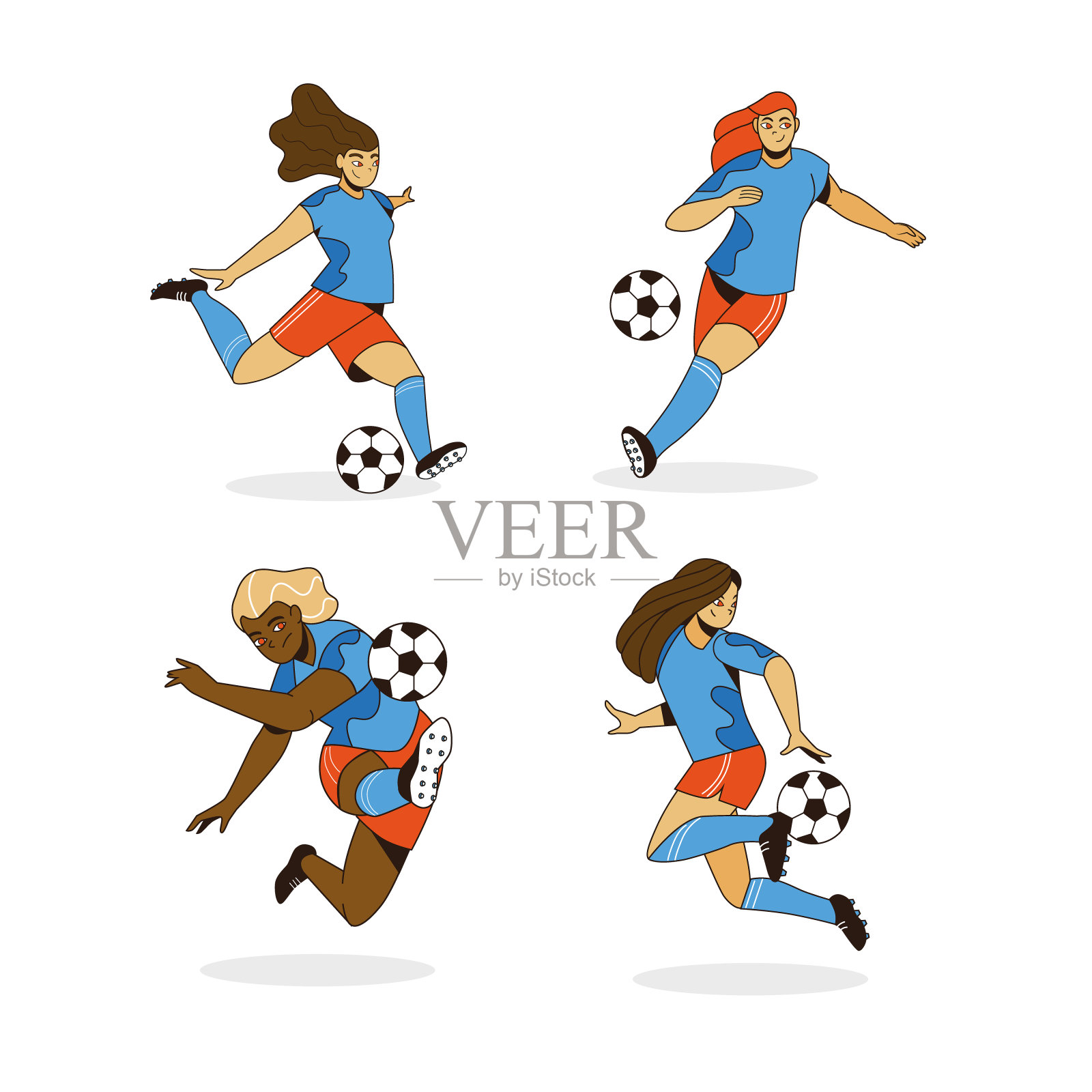平面足球运动员插图矢量插图插画图片素材