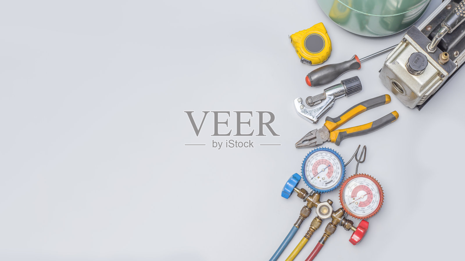 空调维修和保养工具。照片摄影图片