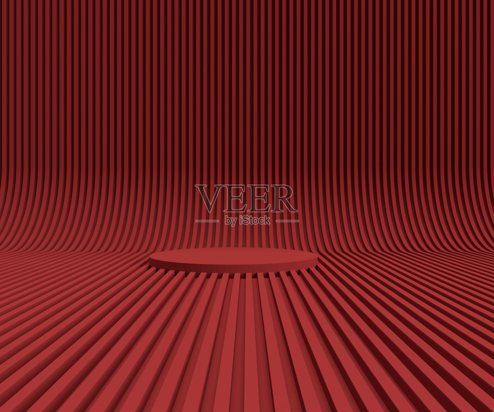 最小的红色讲台展示化妆品展示，基座或平台背景，3D渲染照片摄影图片