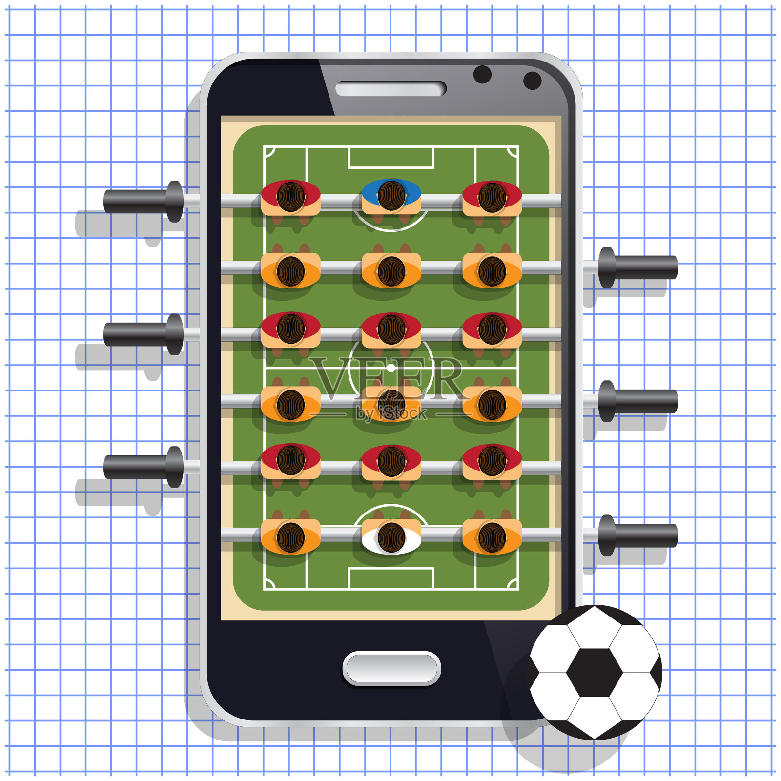 桌上足球插画图片素材