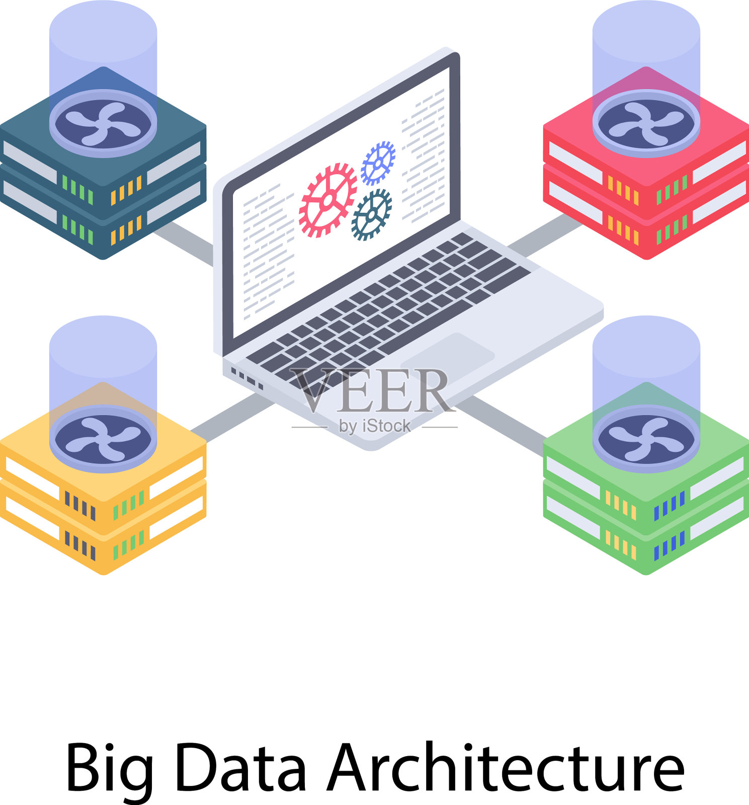 数据架构插画图片素材