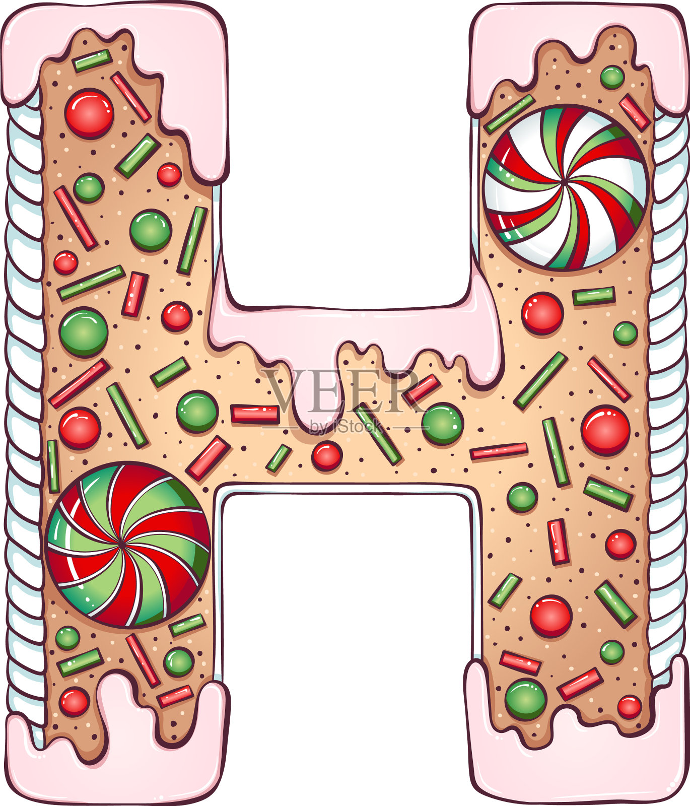 字母姜饼字母h设计元素图片
