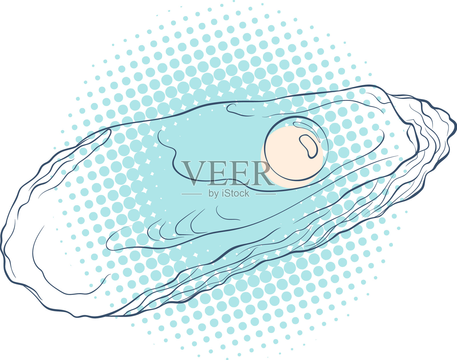 牡蛎壳与珍珠斑点背景设计元素图片