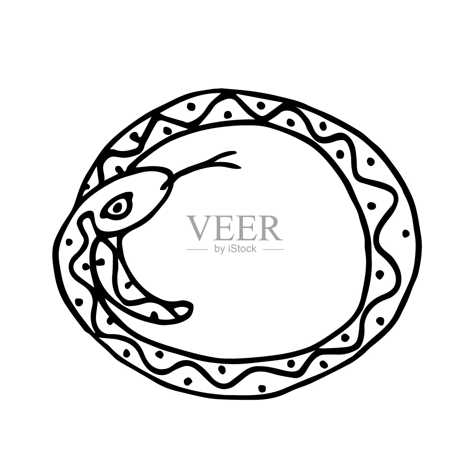 装饰蛇魔法珍贵戒指涂鸦设计元素图片