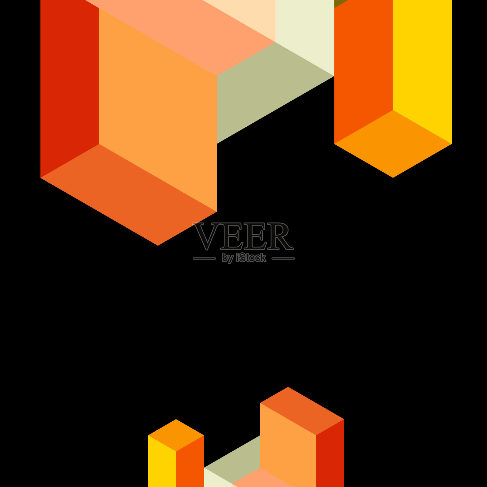 抽象背景三维立方体和立方体元素插画图片素材