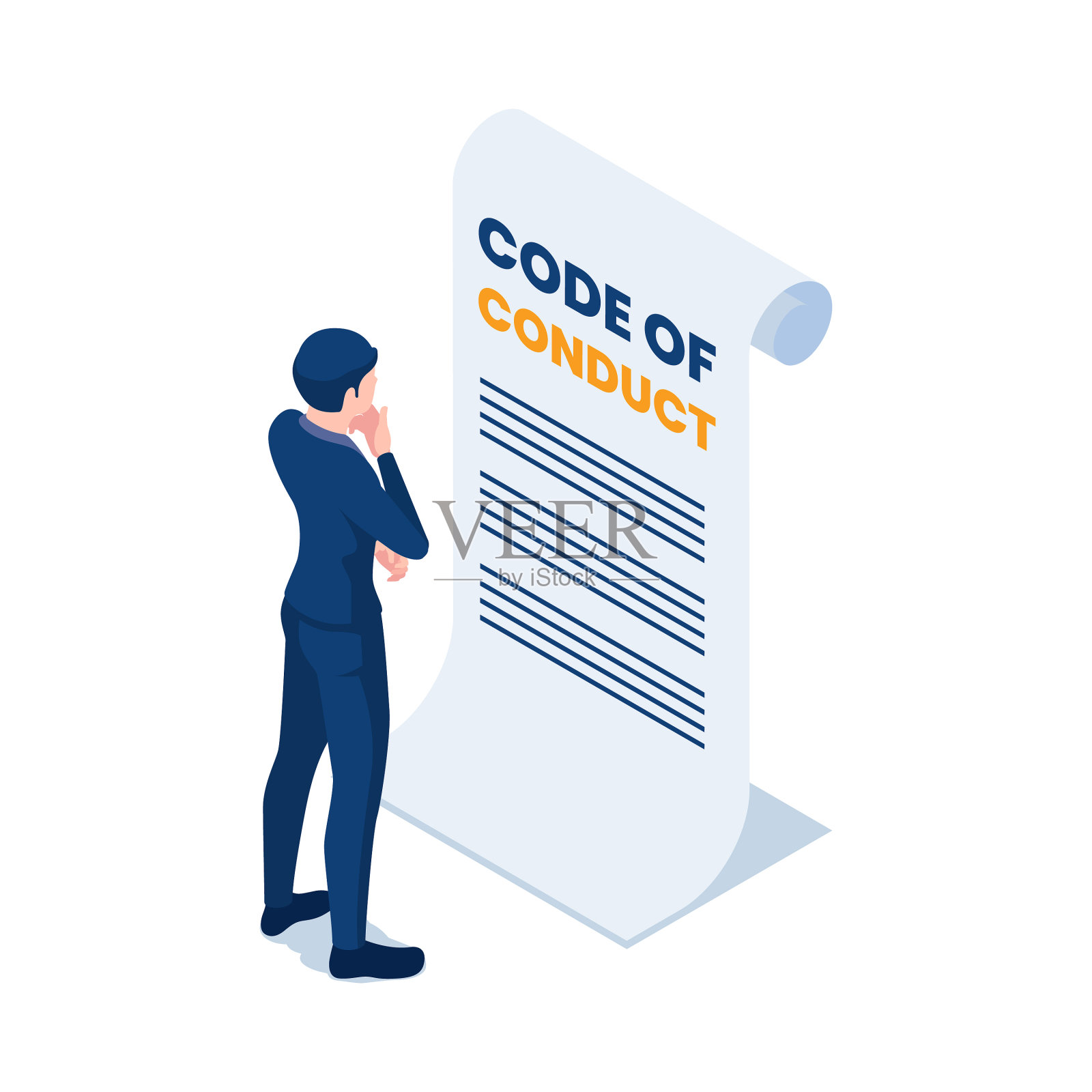 等距商人阅读规范行为设计元素图片