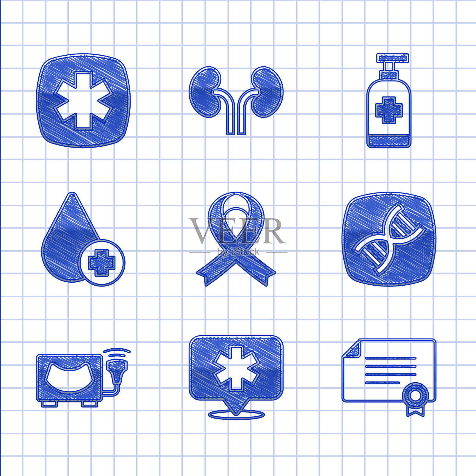 设觉察带位置医院图标素材