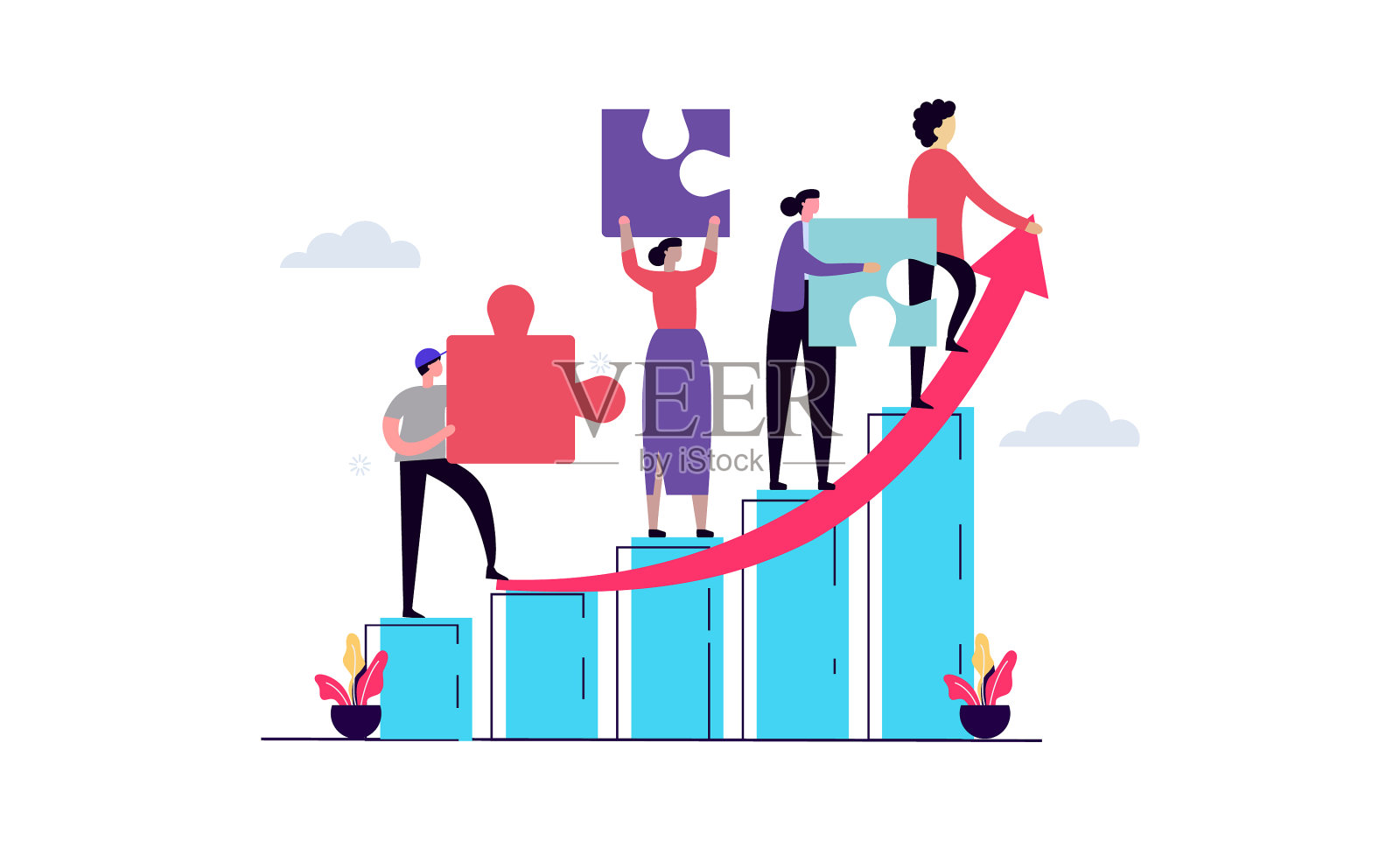 良好的团队观念插画图片素材