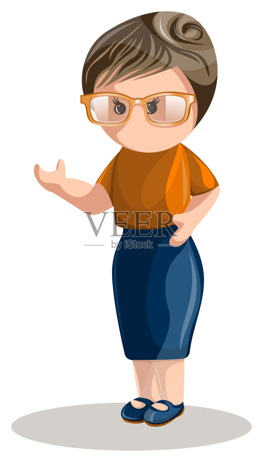 一个形象一个风格化的形象一个年轻的女人设计元素图片