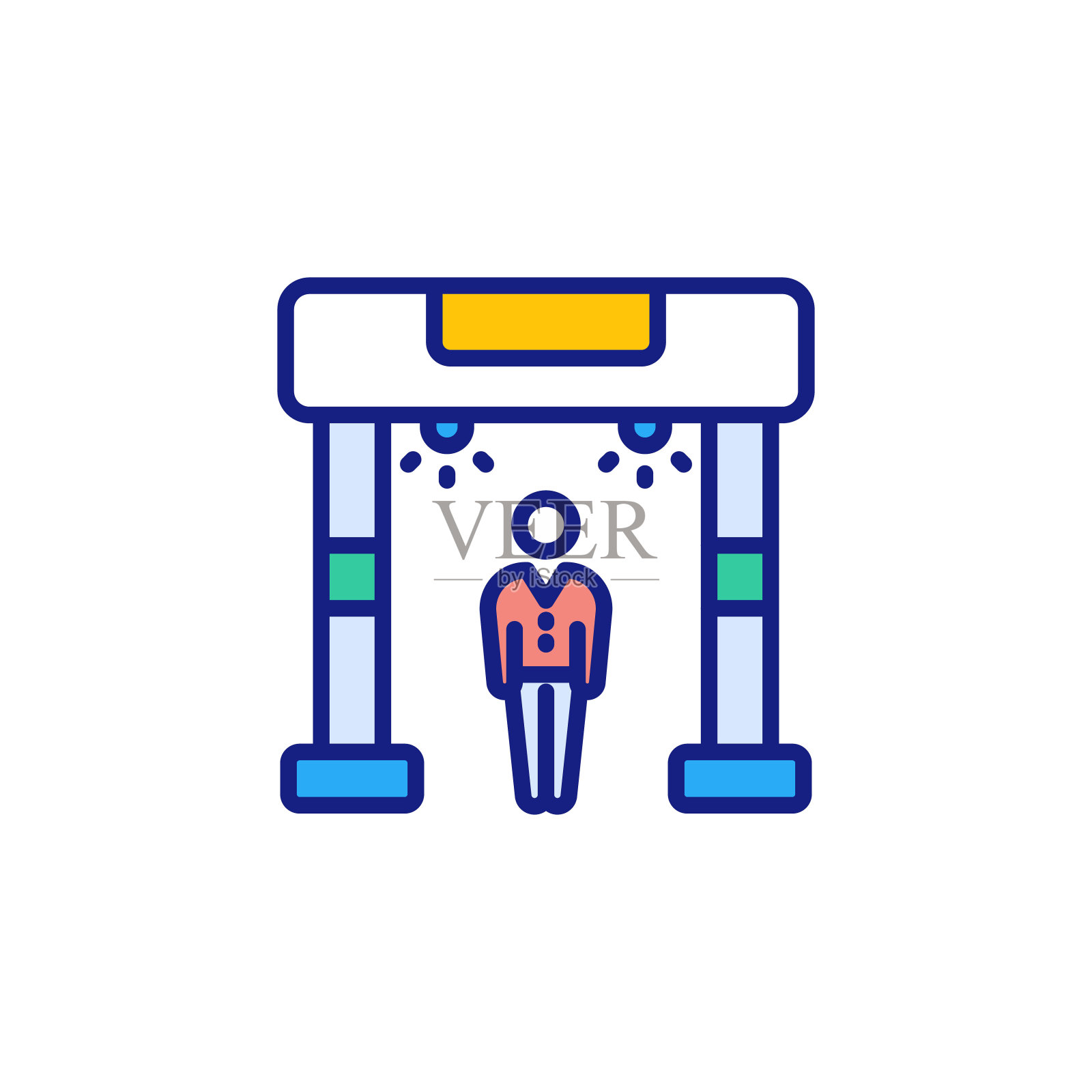 金属探测器插画图片素材