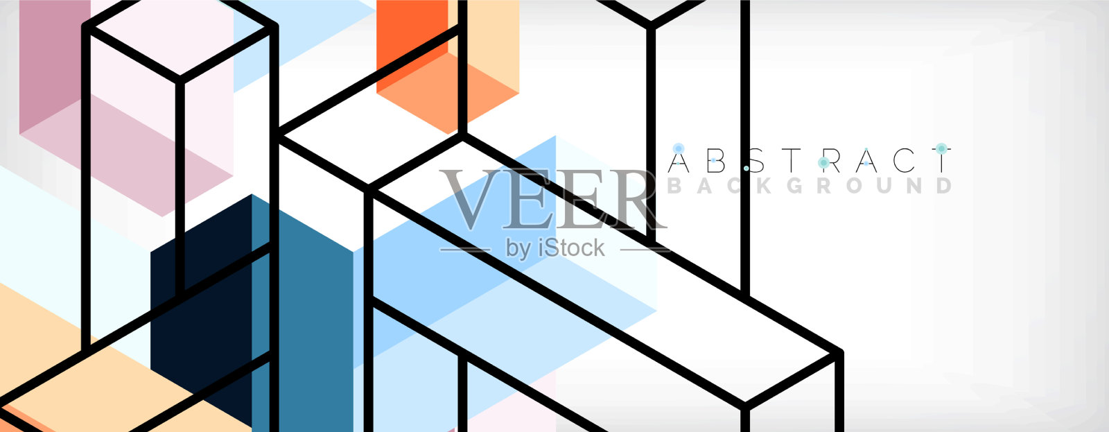 抽象背景三维立方体和立方体元素插画图片素材