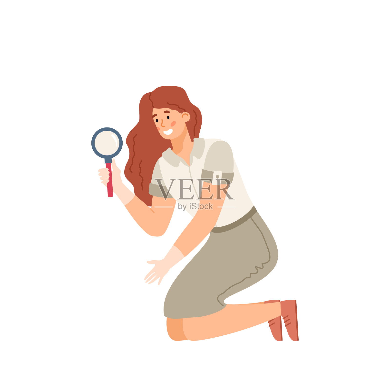 考古学家科学家探索放大镜设计元素图片