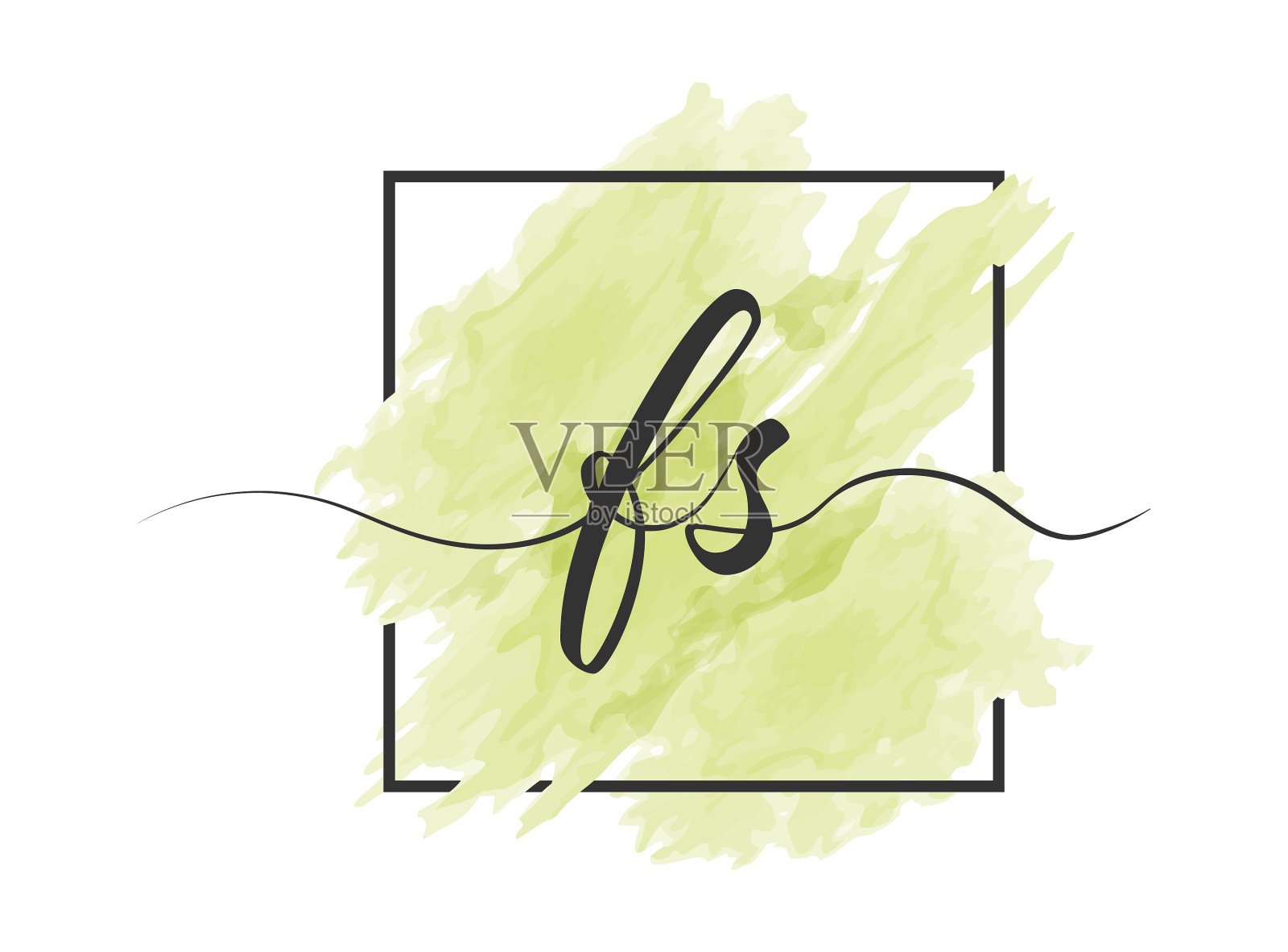 书法的小写字母f和s是设计元素图片