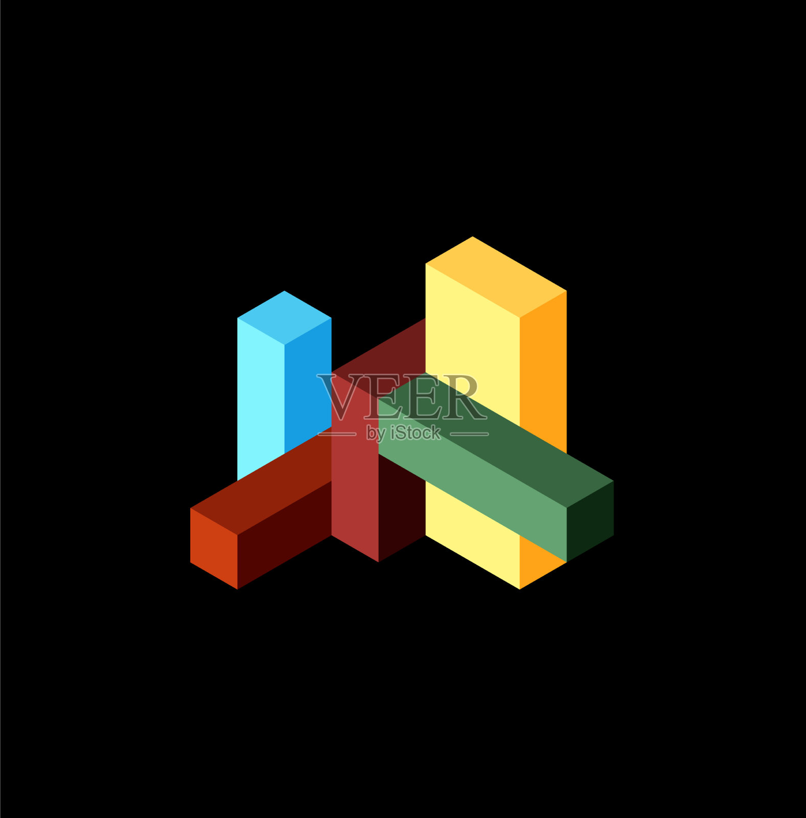 抽象背景三维立方体和立方体元素插画图片素材