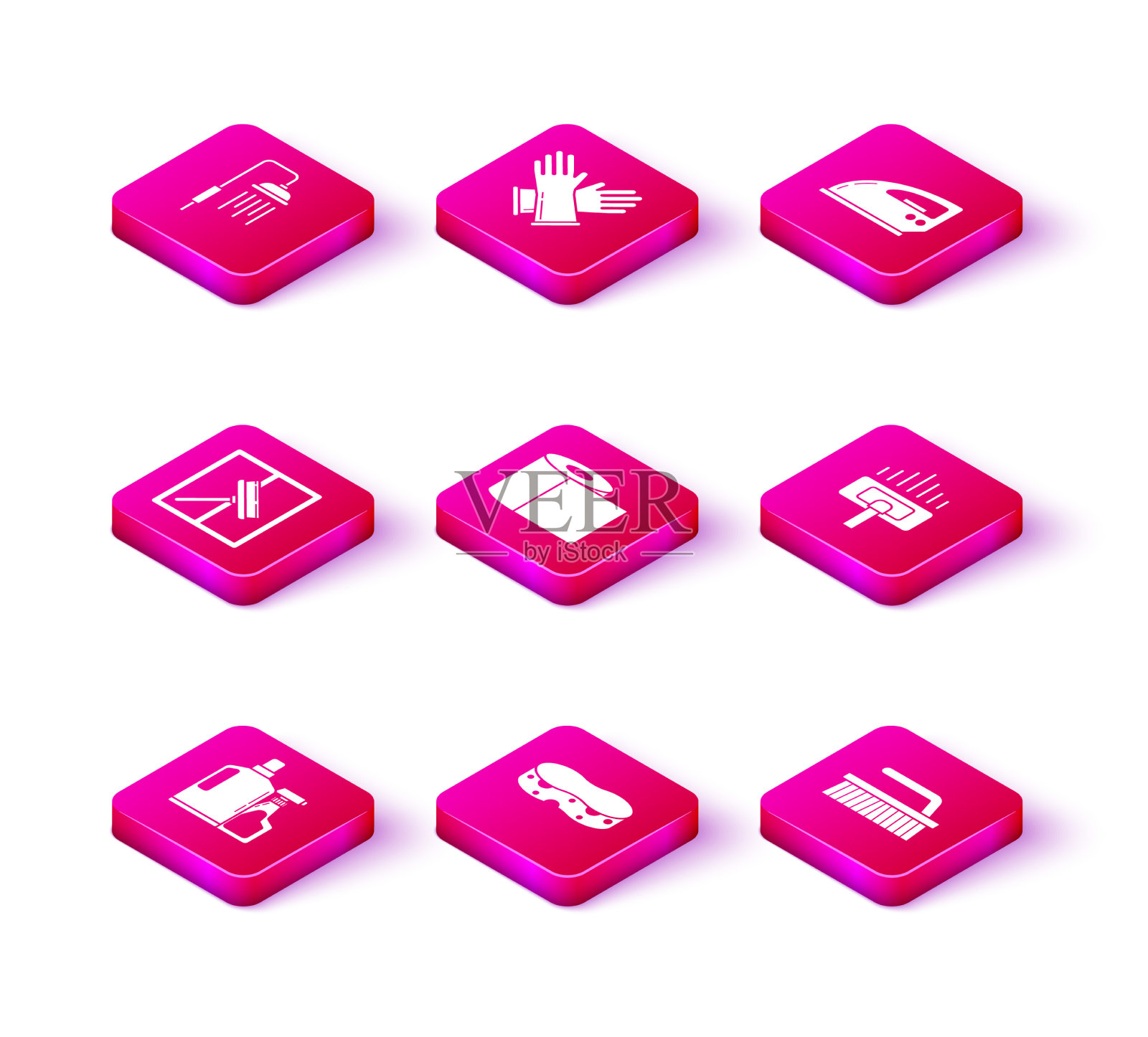 设置塑料瓶的液体洗碗液图标素材