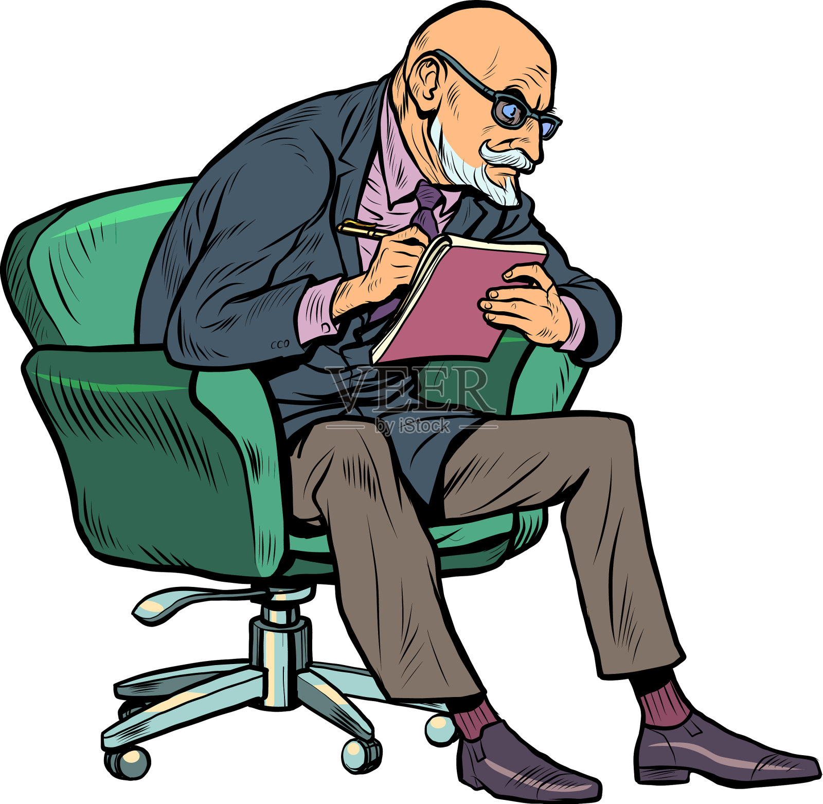 一位上了年纪的心理治疗师用心倾听设计元素图片