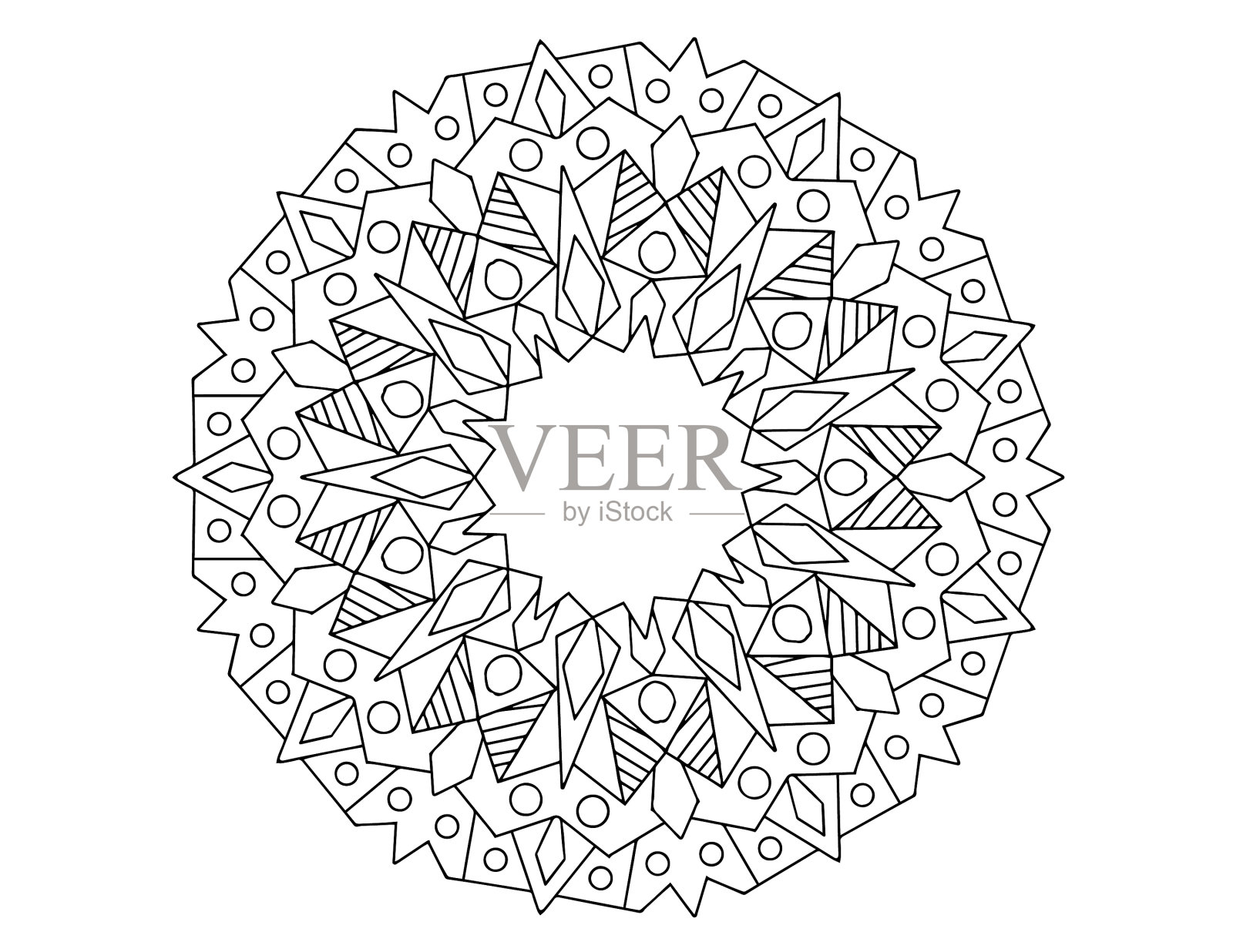 曼荼罗黑白设计背景古朴插画图片素材