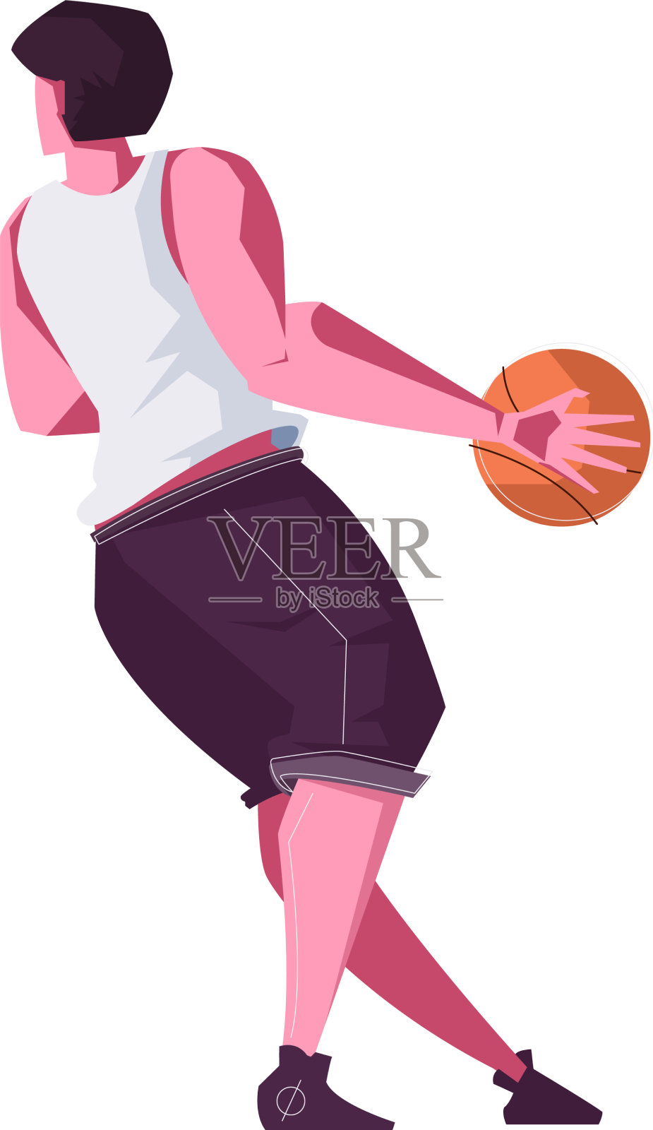 篮球运动员平面构图设计元素图片
