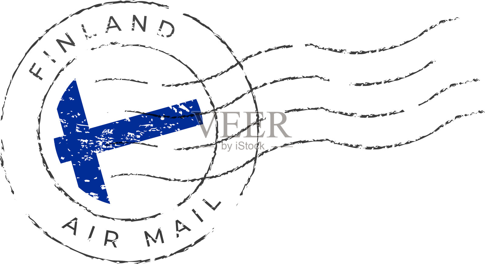 芬兰邮票标志国旗邮票插画图片素材