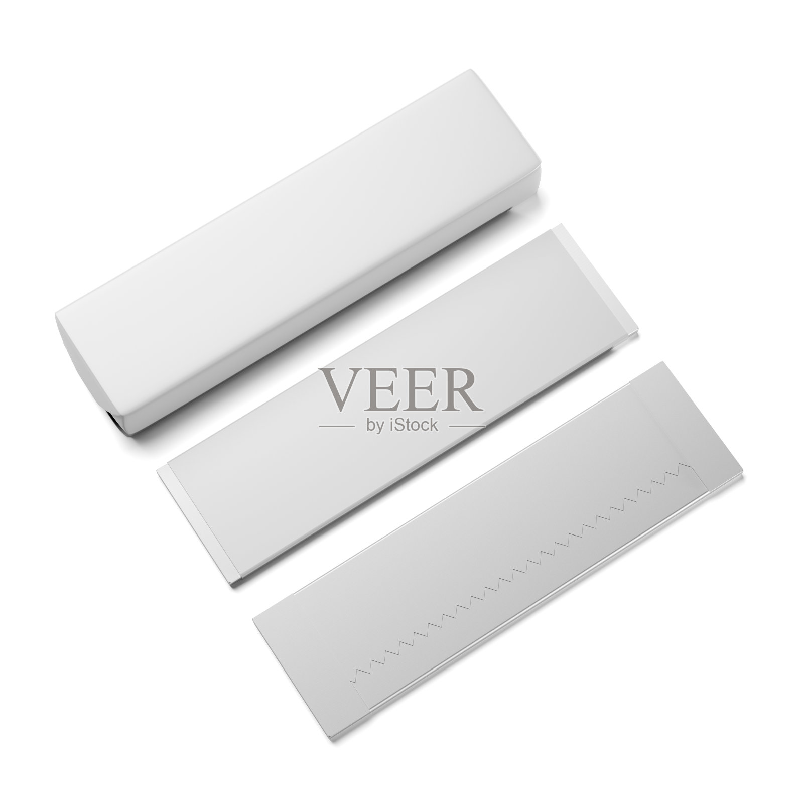 一包口香糖被隔离在白色上。3 d渲染。照片摄影图片