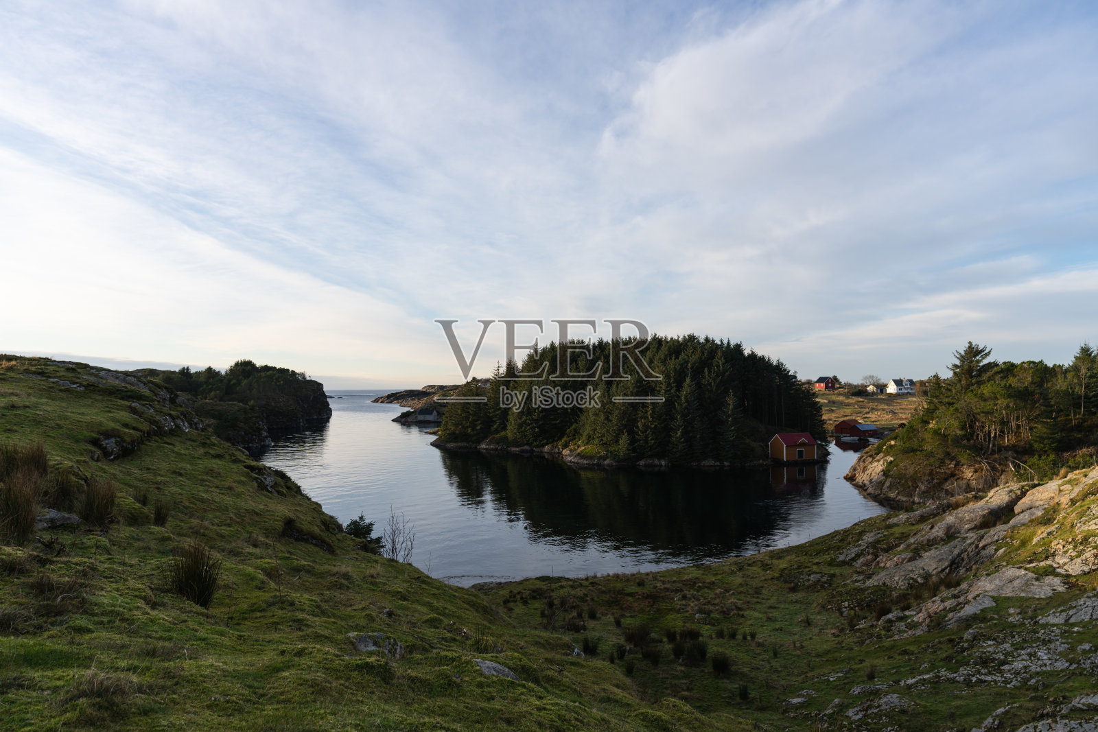 挪威的户外风景:日落时的峡湾风景照片摄影图片