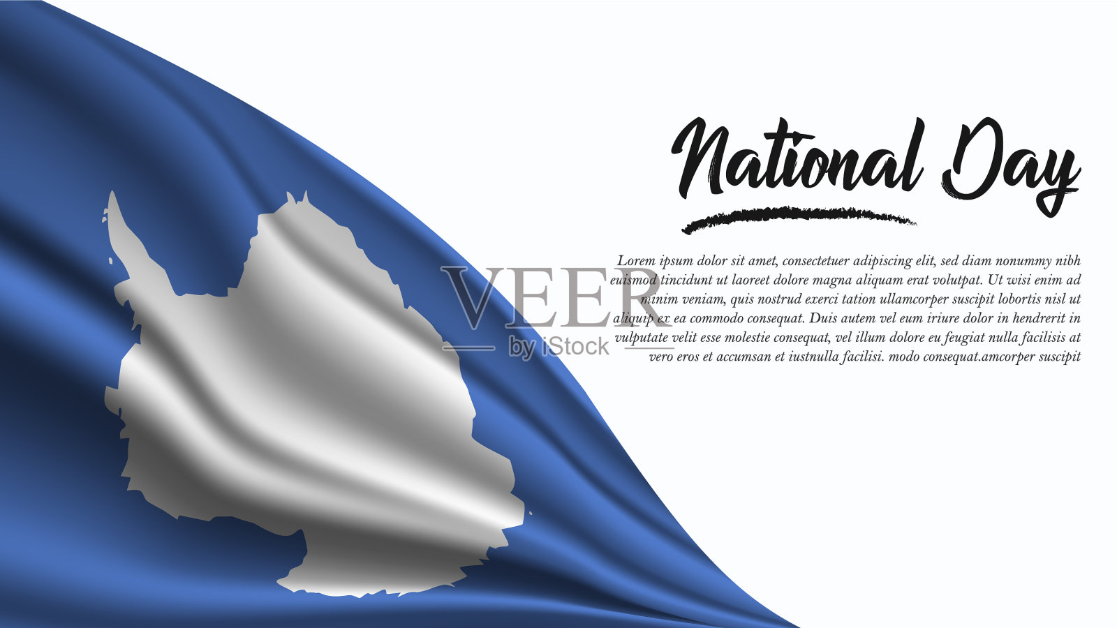 国旗与南极旗插画图片素材