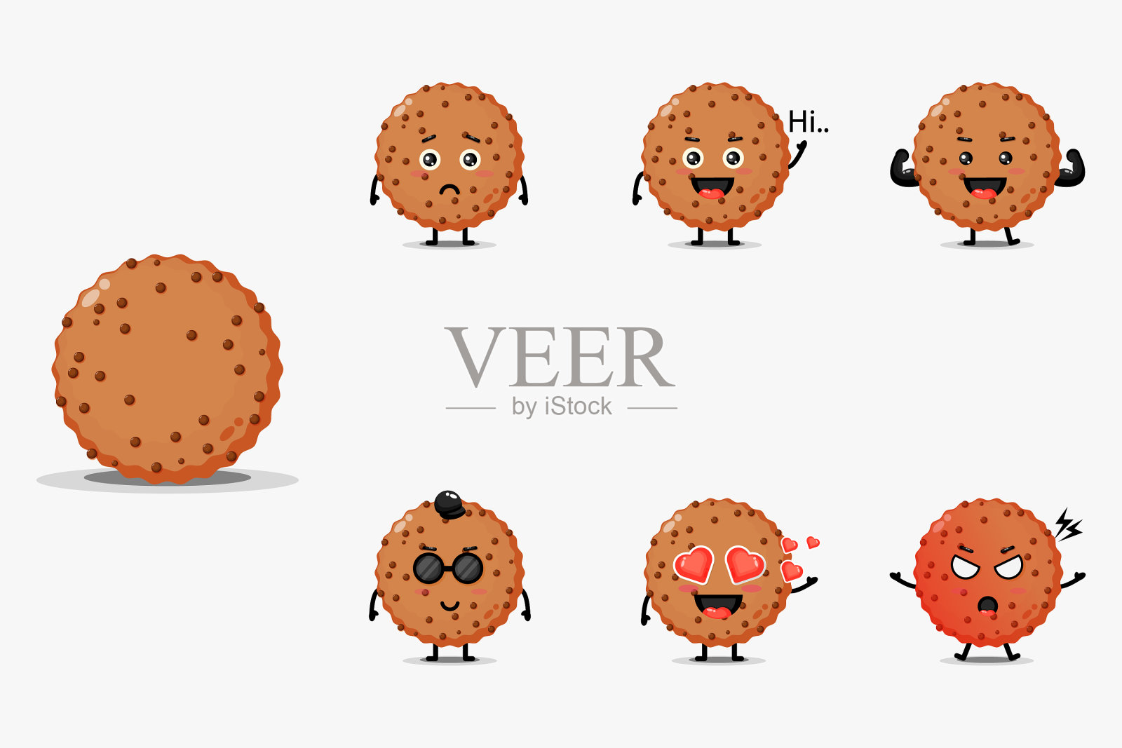 可爱的巧克力曲奇吉祥物设计集插画图片素材