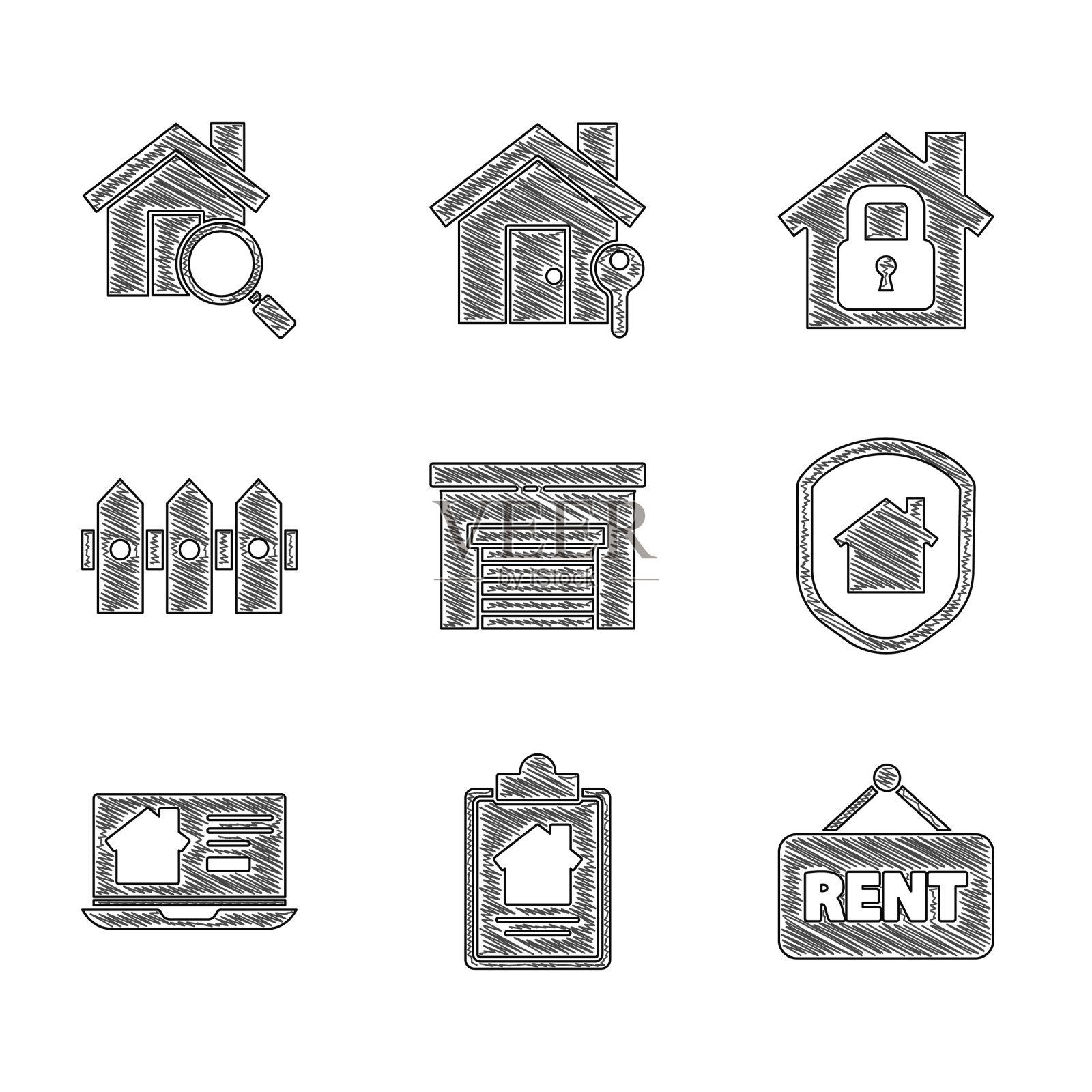 设置车库合同与租金签订图标素材