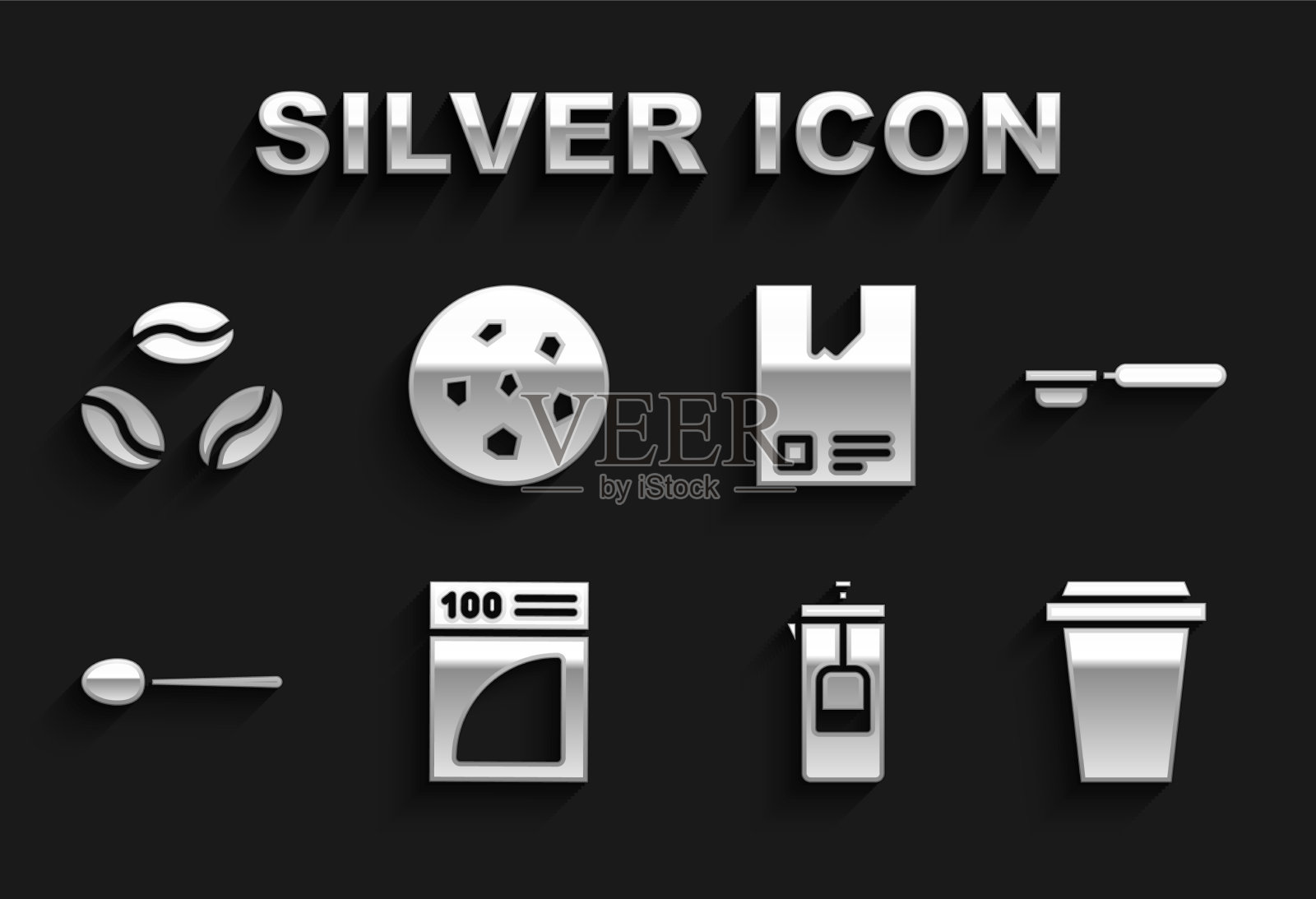 设置咖啡纸过滤嘴杯去法国图标素材