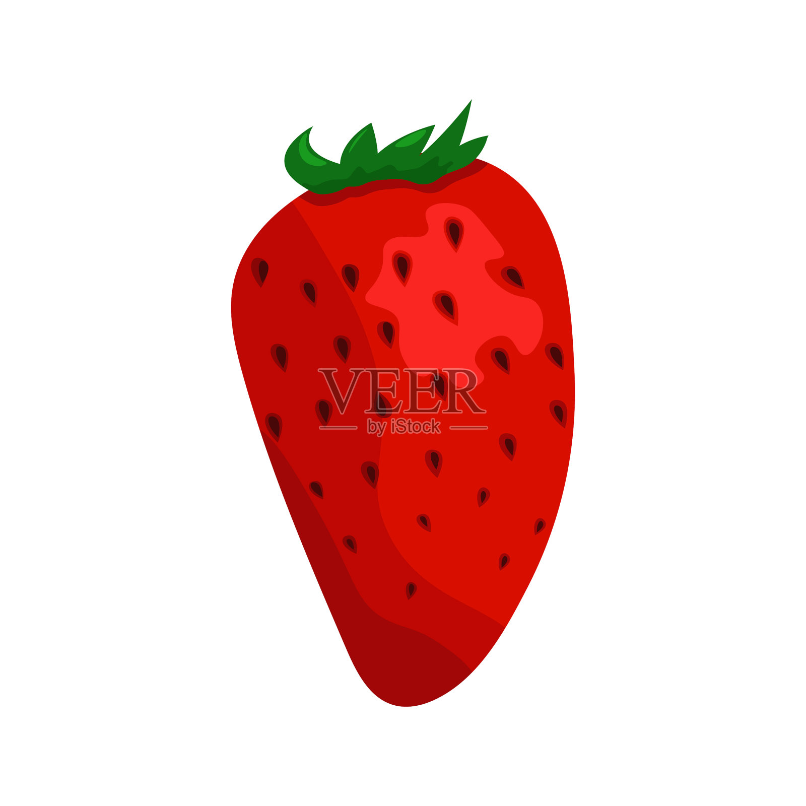 草莓在白色背景平坦设计元素图片