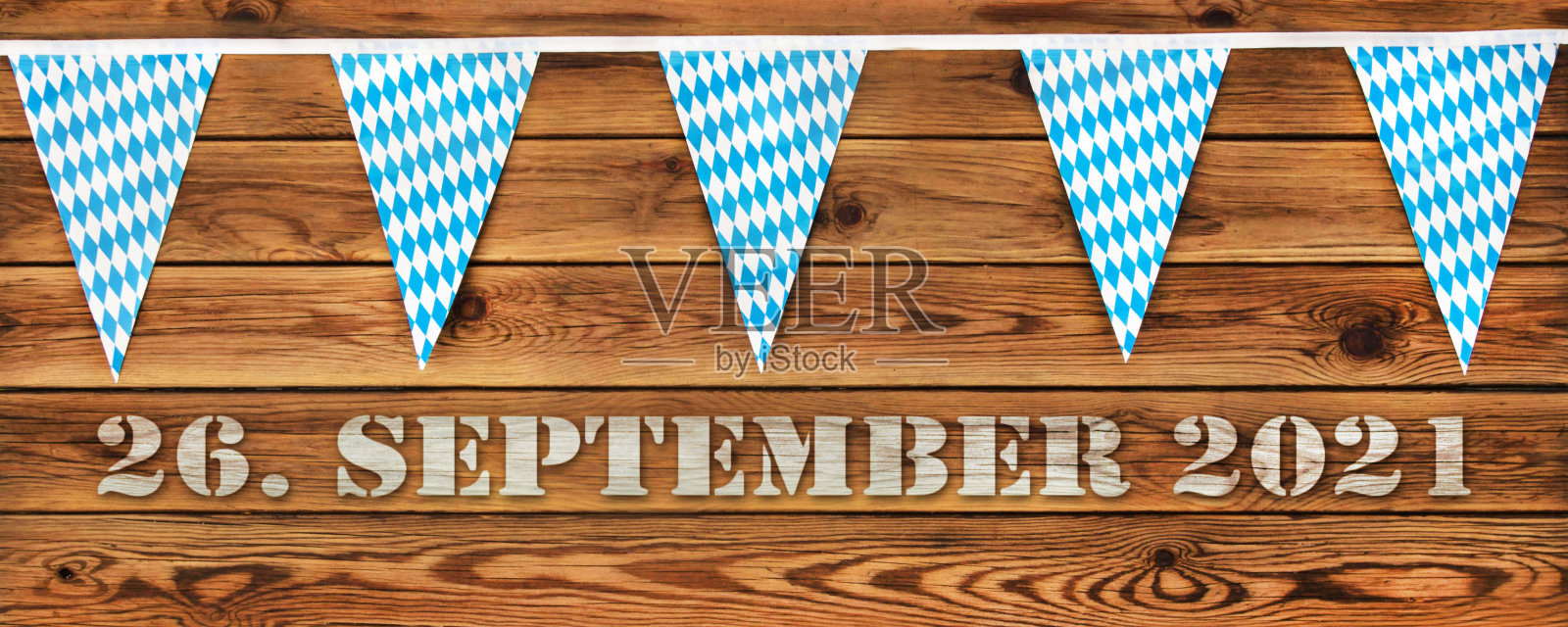 木制背景上的德国选举和巴伐利亚国旗照片摄影图片