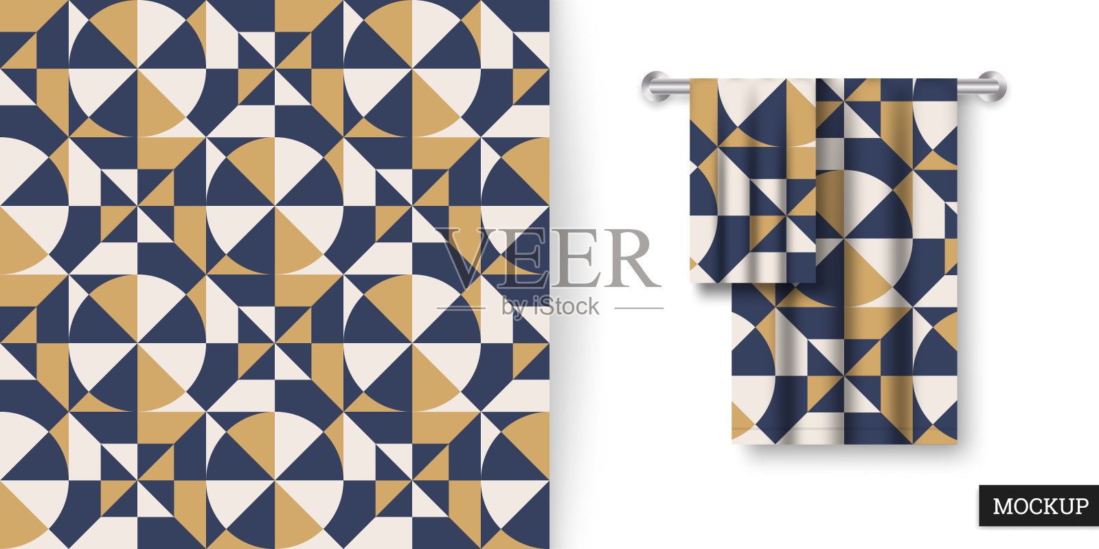 几何无缝模式。彩色几何形状的抽象背景。现代装饰。插画图片素材