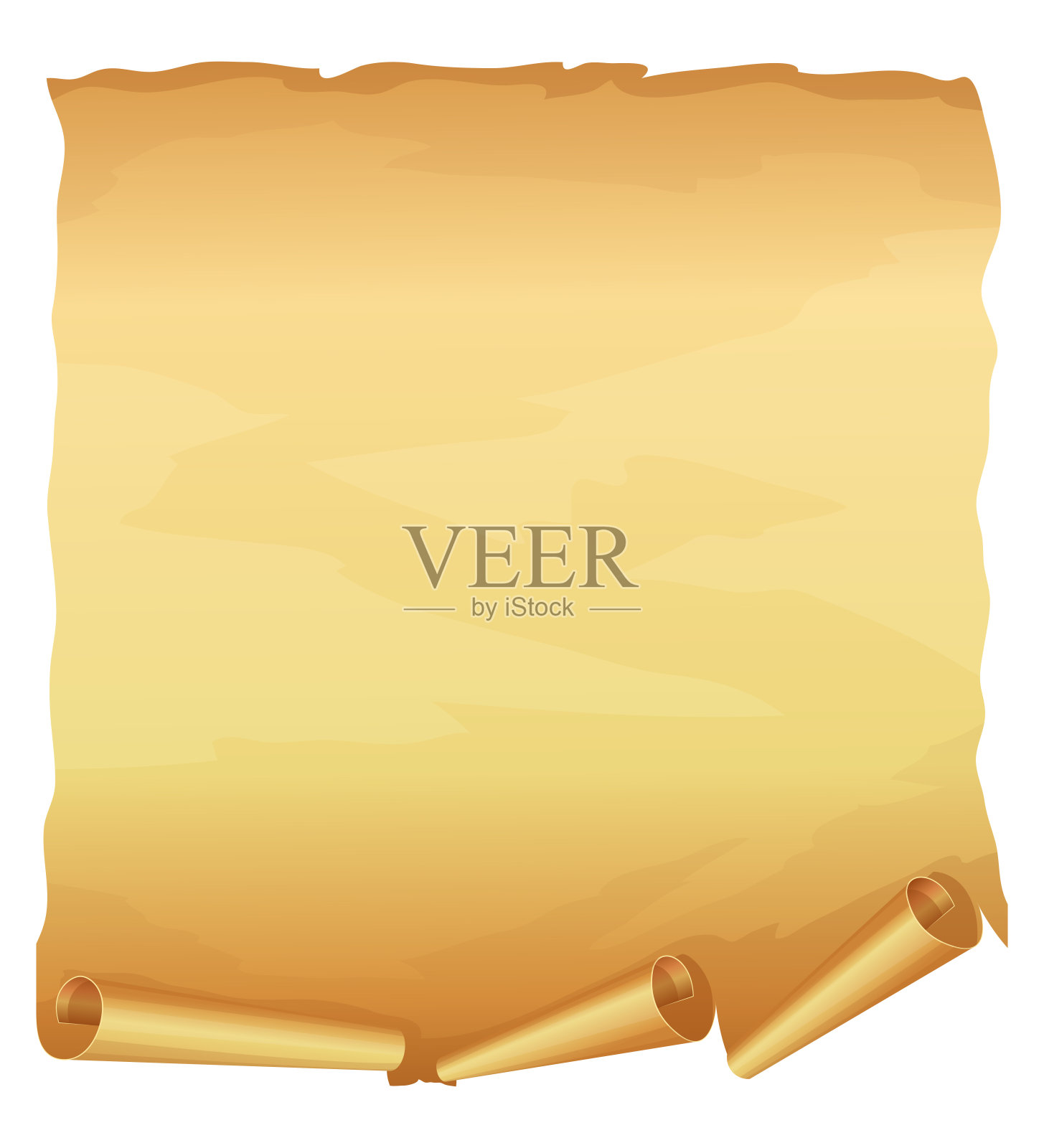 一大卷金色的羊皮纸插画图片素材