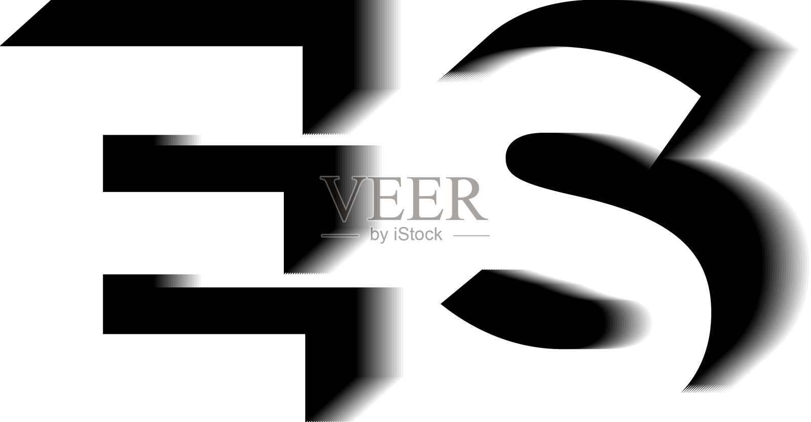 字母组合影形风格插画图片素材