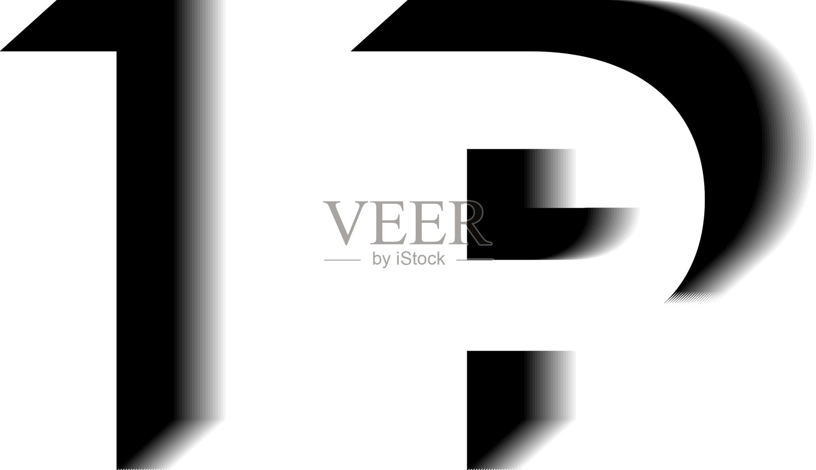 IP字母阴影形状风格插画图片素材