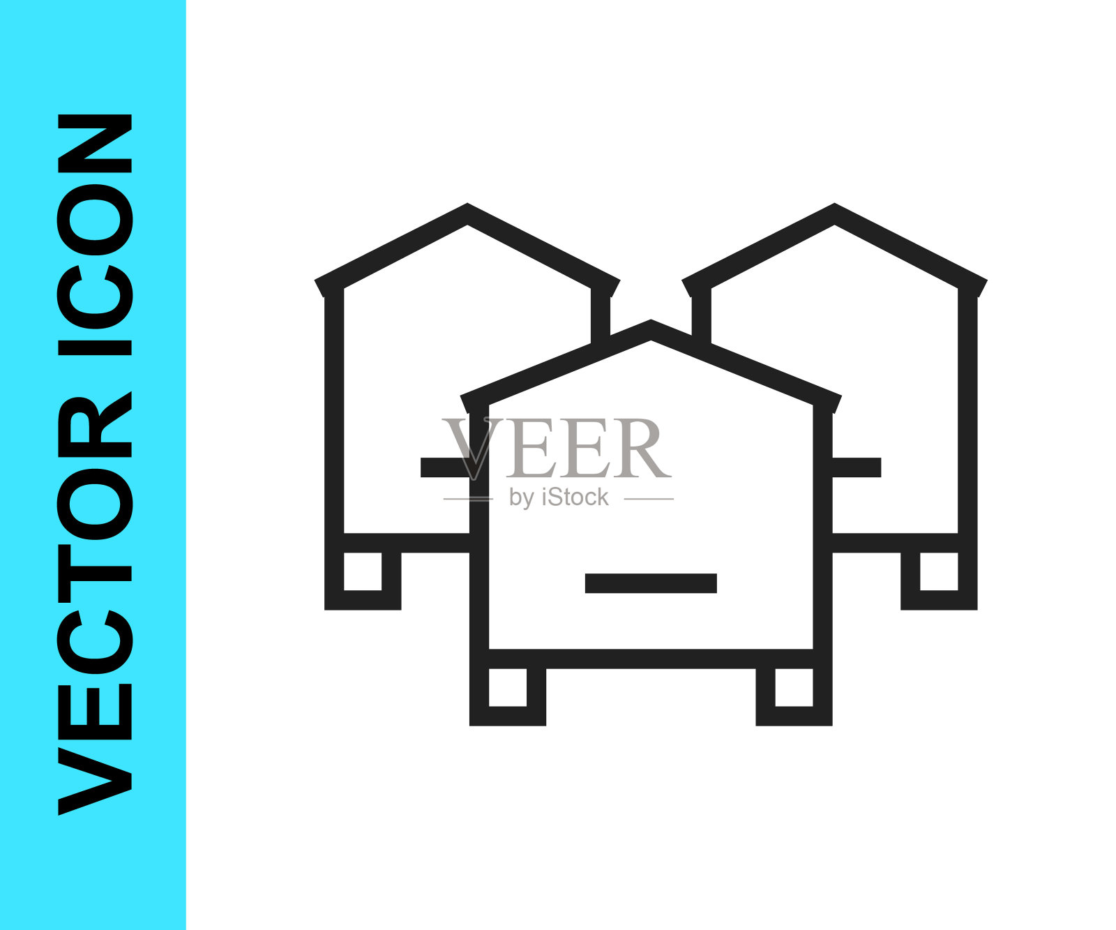 黑线蜂箱为蜜蜂图标孤立在白色背景。蜂巢的象征。养蜂场和养蜂。甜蜜的天然食品。向量图标素材