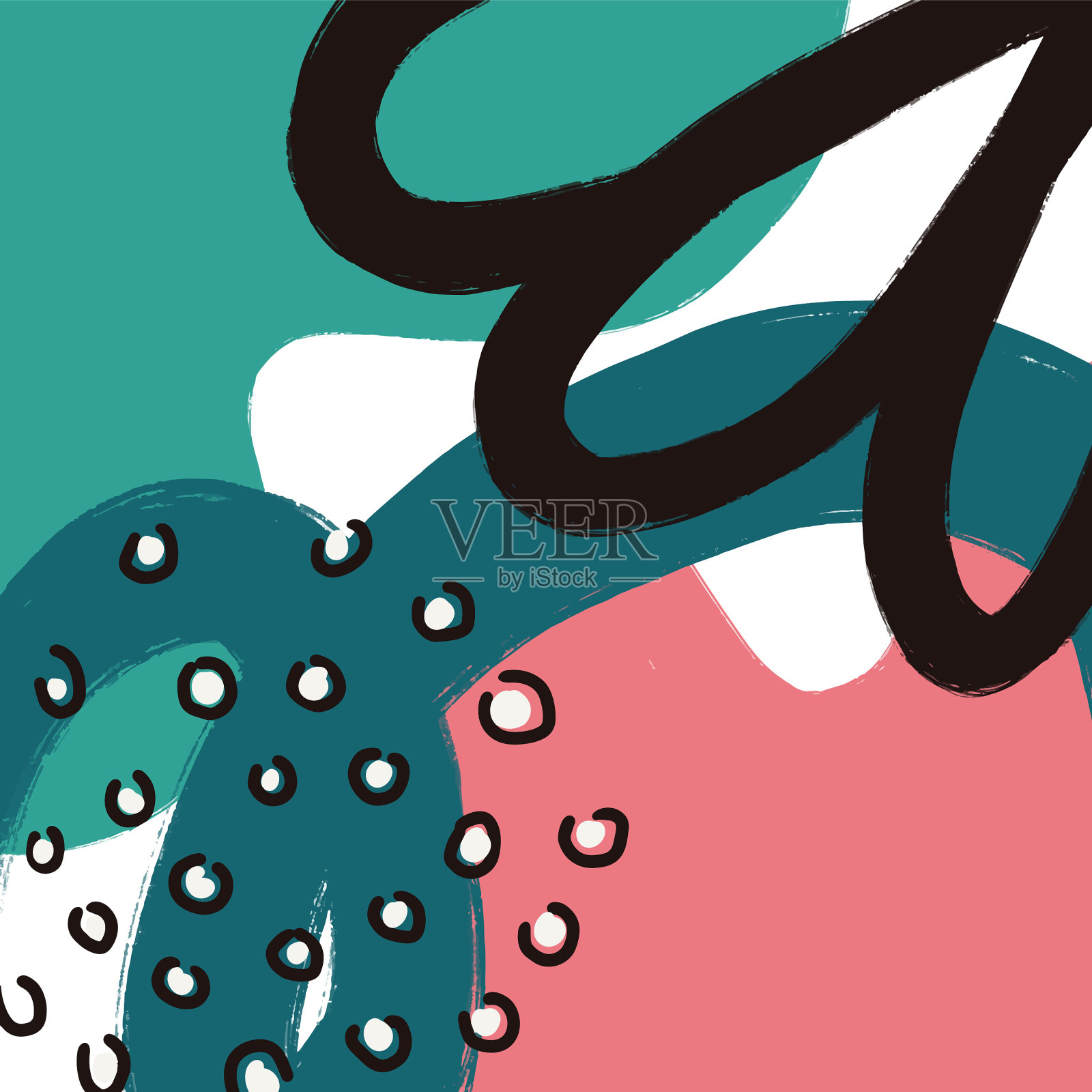 手绘花卉艺术设计插画图片素材