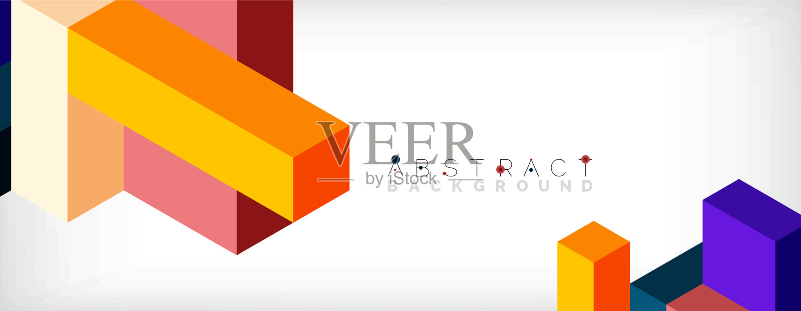 抽象背景三维立方体和立方体元素插画图片素材