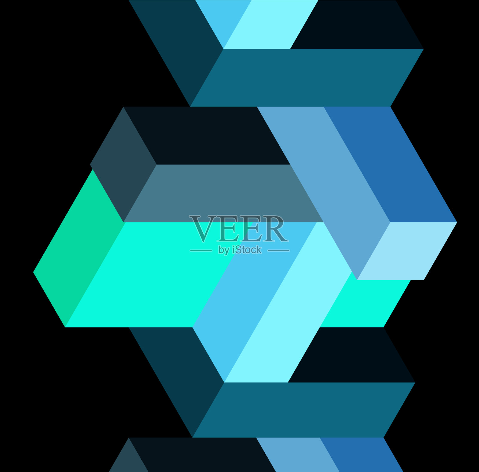 抽象背景三维立方体和立方体元素插画图片素材