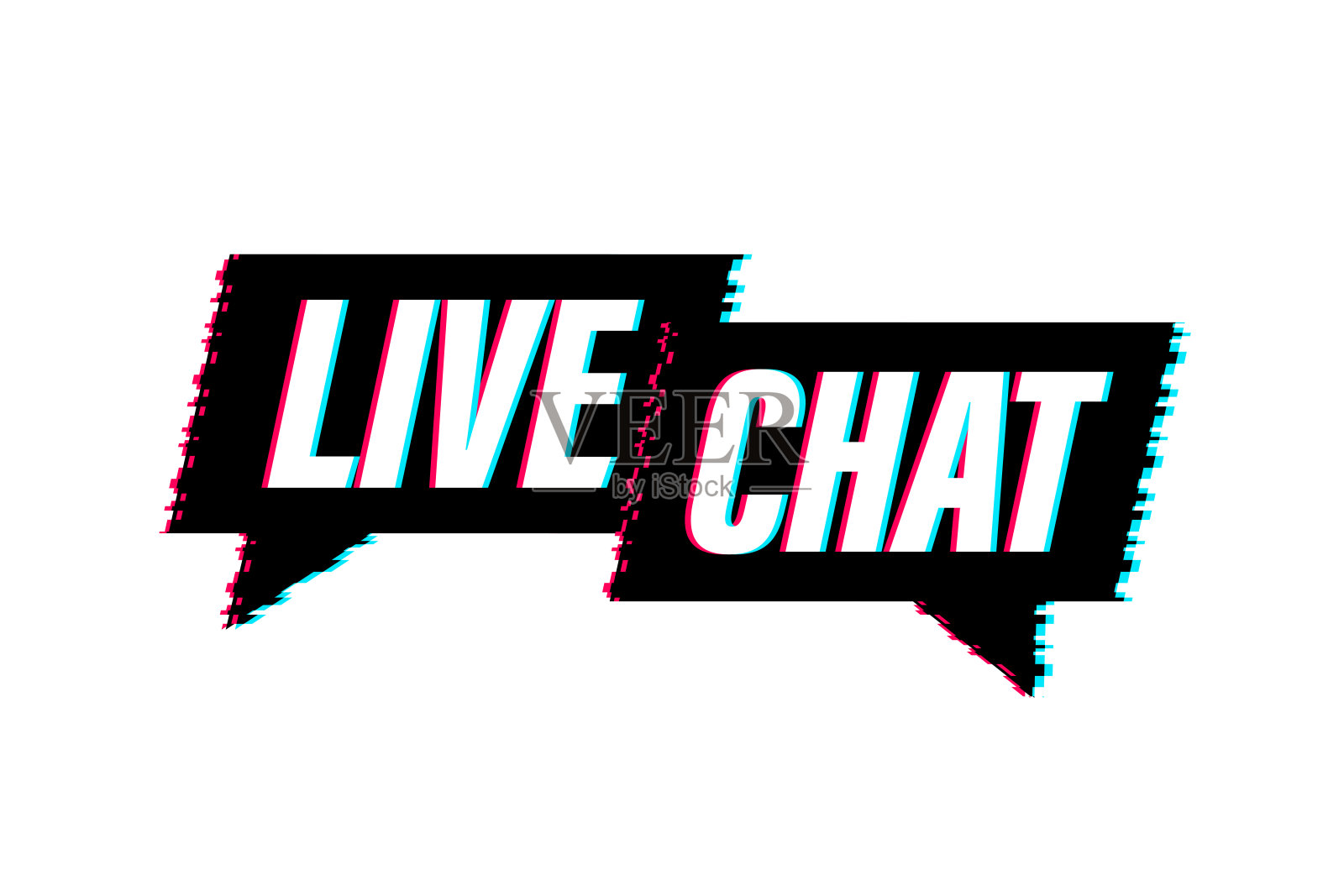 实时聊天语音泡泡概念。故障图标。矢量插图。插画图片素材