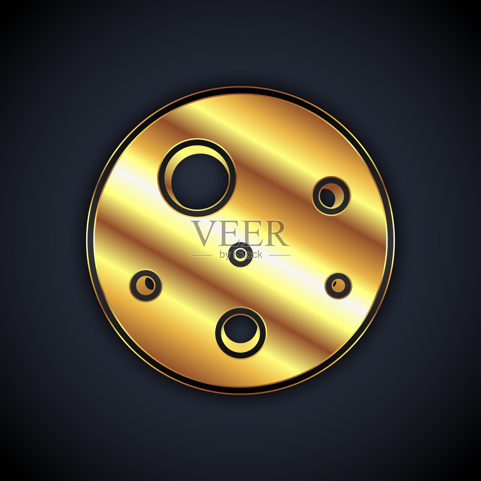 金星火星图标孤立在黑色背景。向量插画图片素材