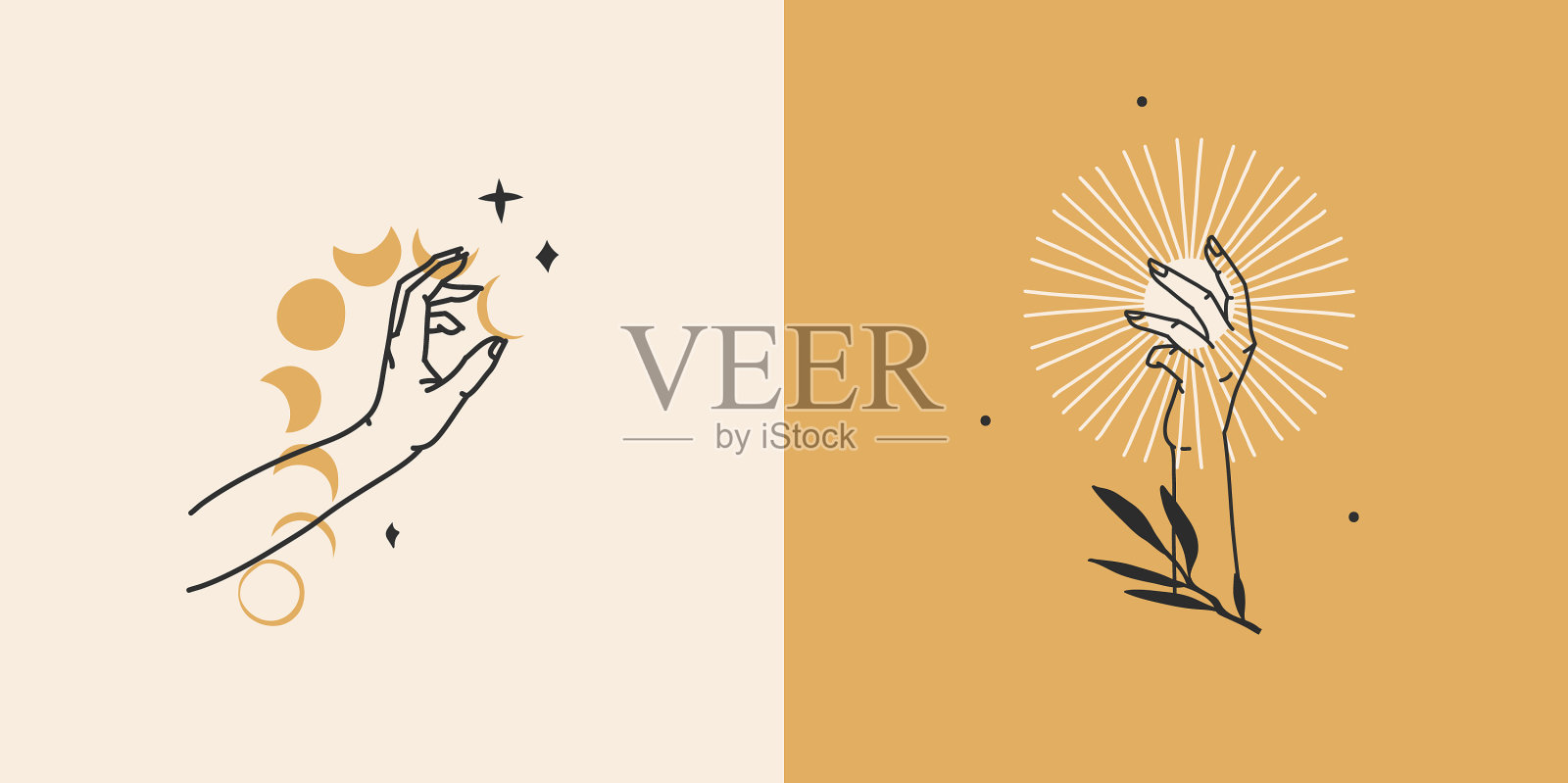 手绘抽象股票平面图形插画图片素材