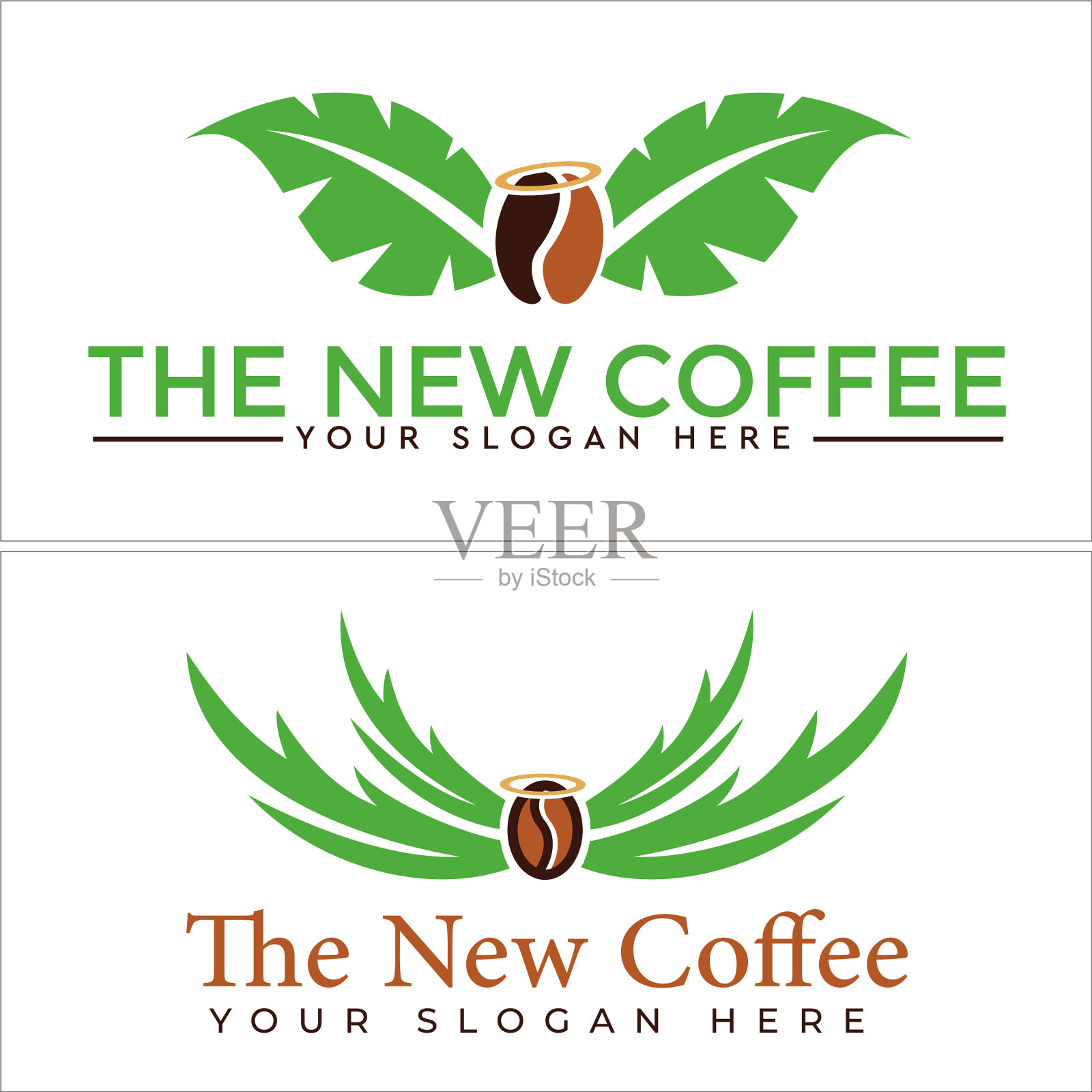 农业咖啡店logo设计插画图片素材