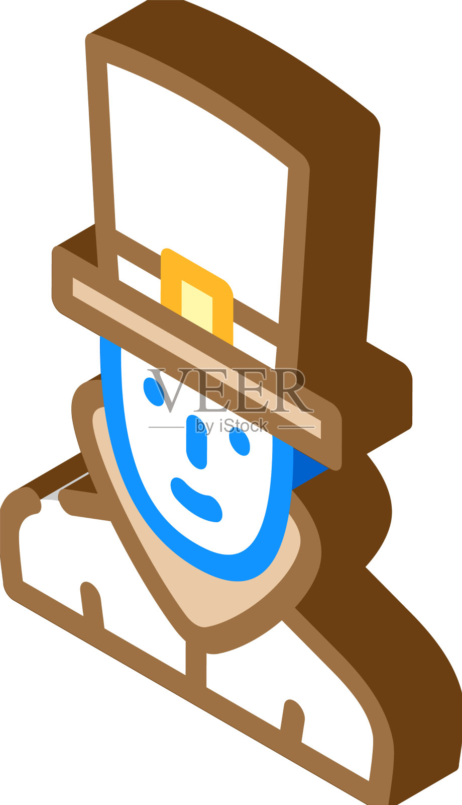 蒸汽朋克幻想人物等距图标设计元素图片