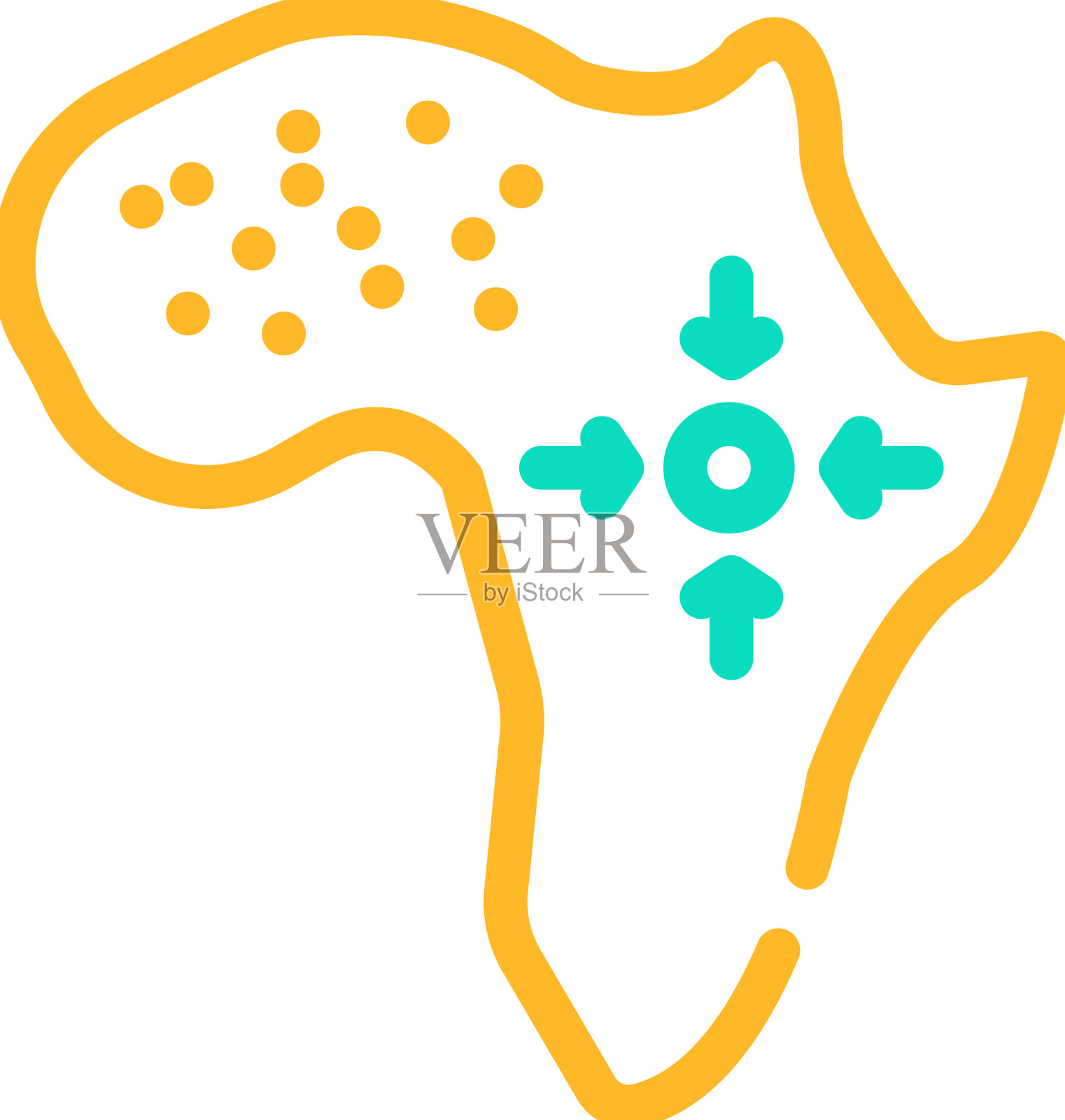 非洲大陆彩色图标设计元素图片