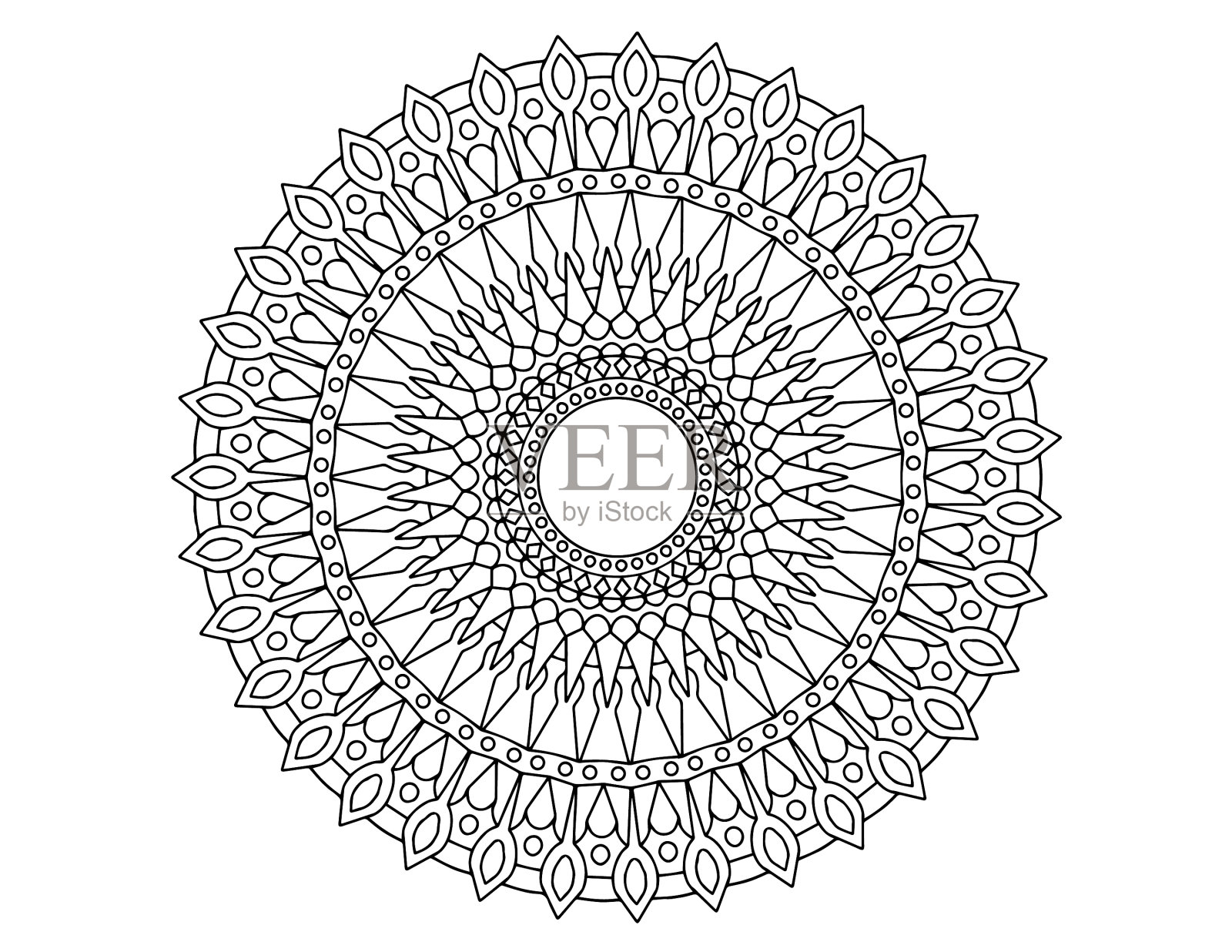 曼荼罗设计着色背景纹理插画图片素材
