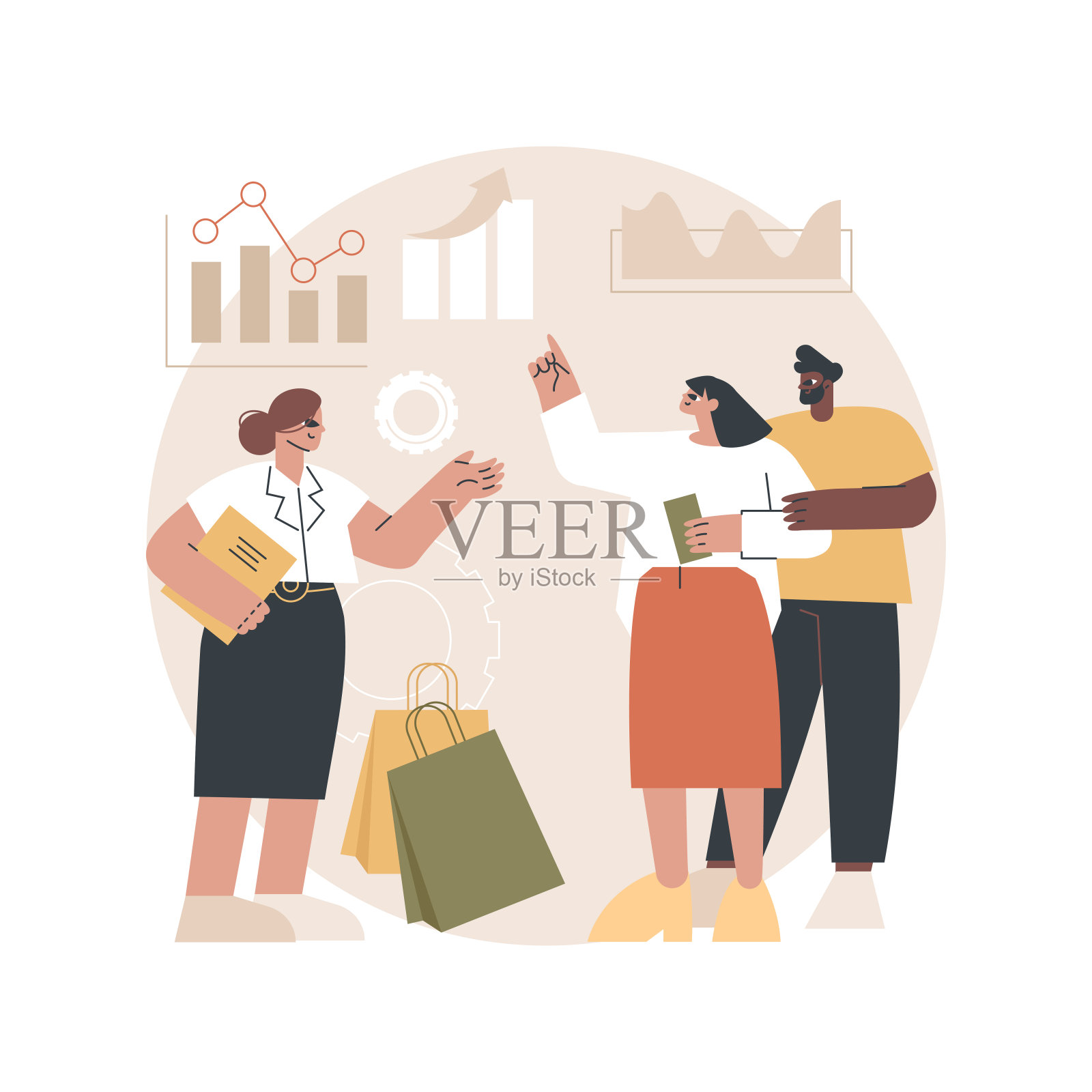 咨询销售抽象概念矢量插图。插画图片素材