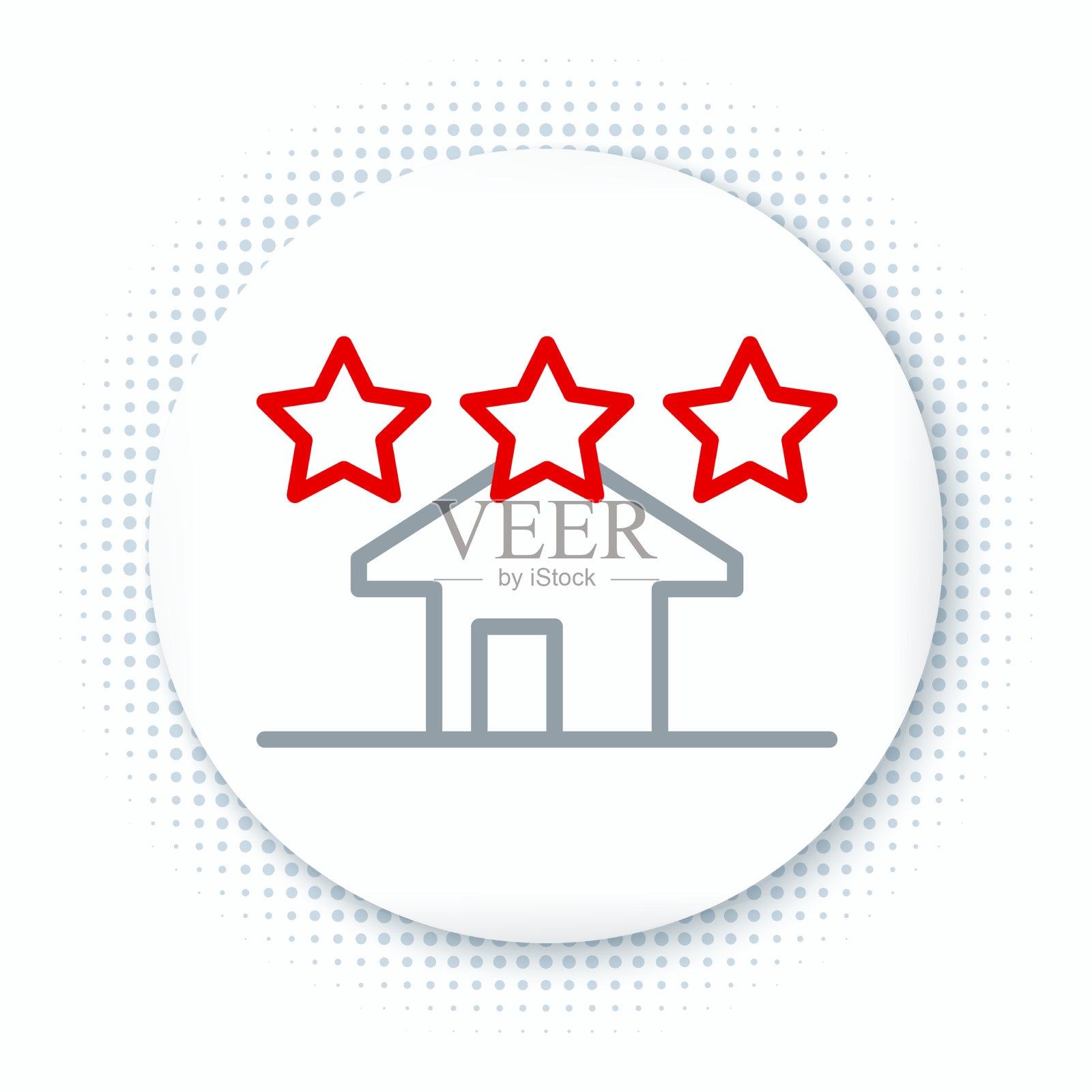 线房子图标孤立在白色的背景真实插画图片素材